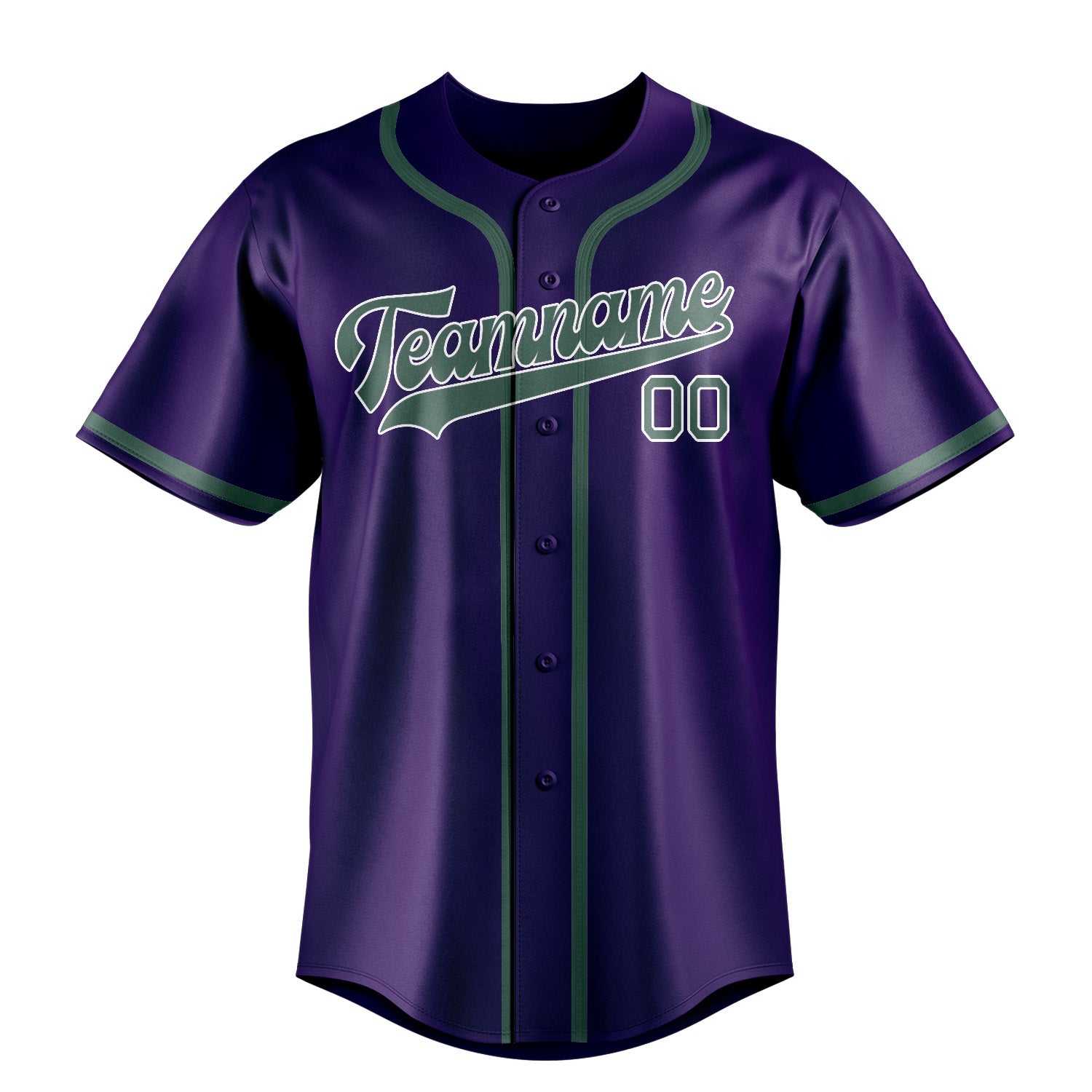 Custom Purple Blue Green Baseball Jersey
