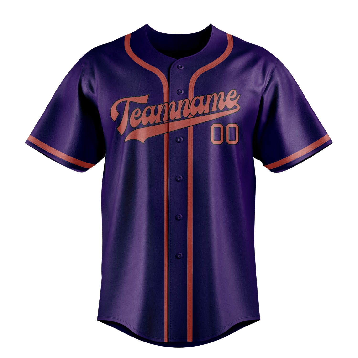 Custom Purple Copper Rose Baseball Jersey