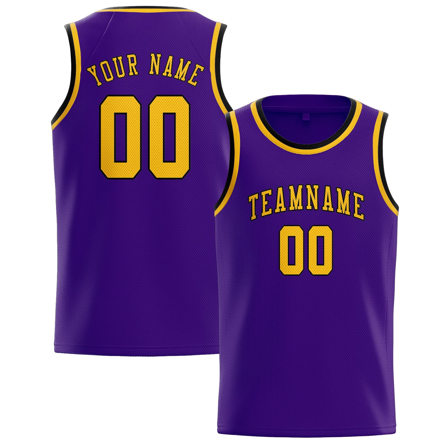 Custom Purple Gold Basketball Jersey