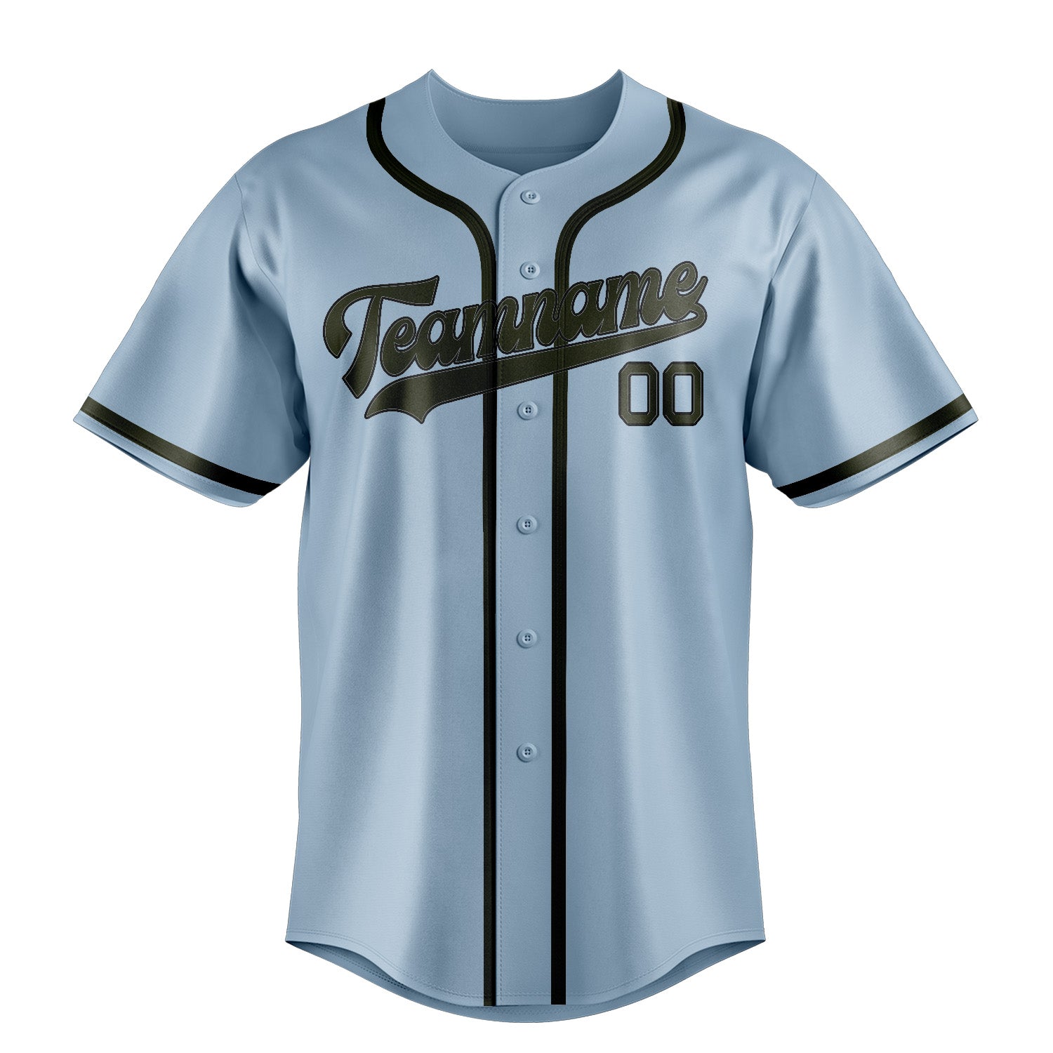 Custom Light Blue Olive Baseball Jersey