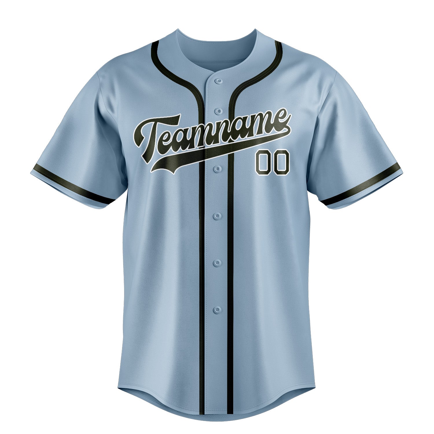 Custom Light Blue Olive Baseball Jersey