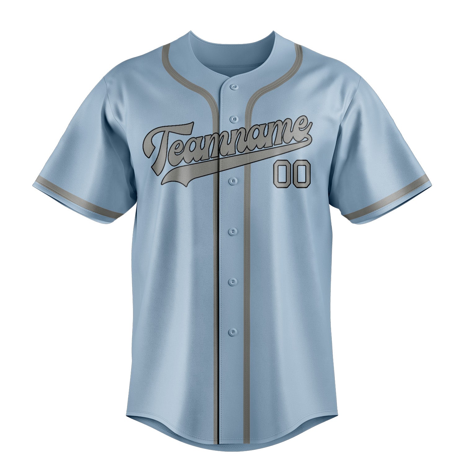Custom Light Blue Gray Baseball Jersey
