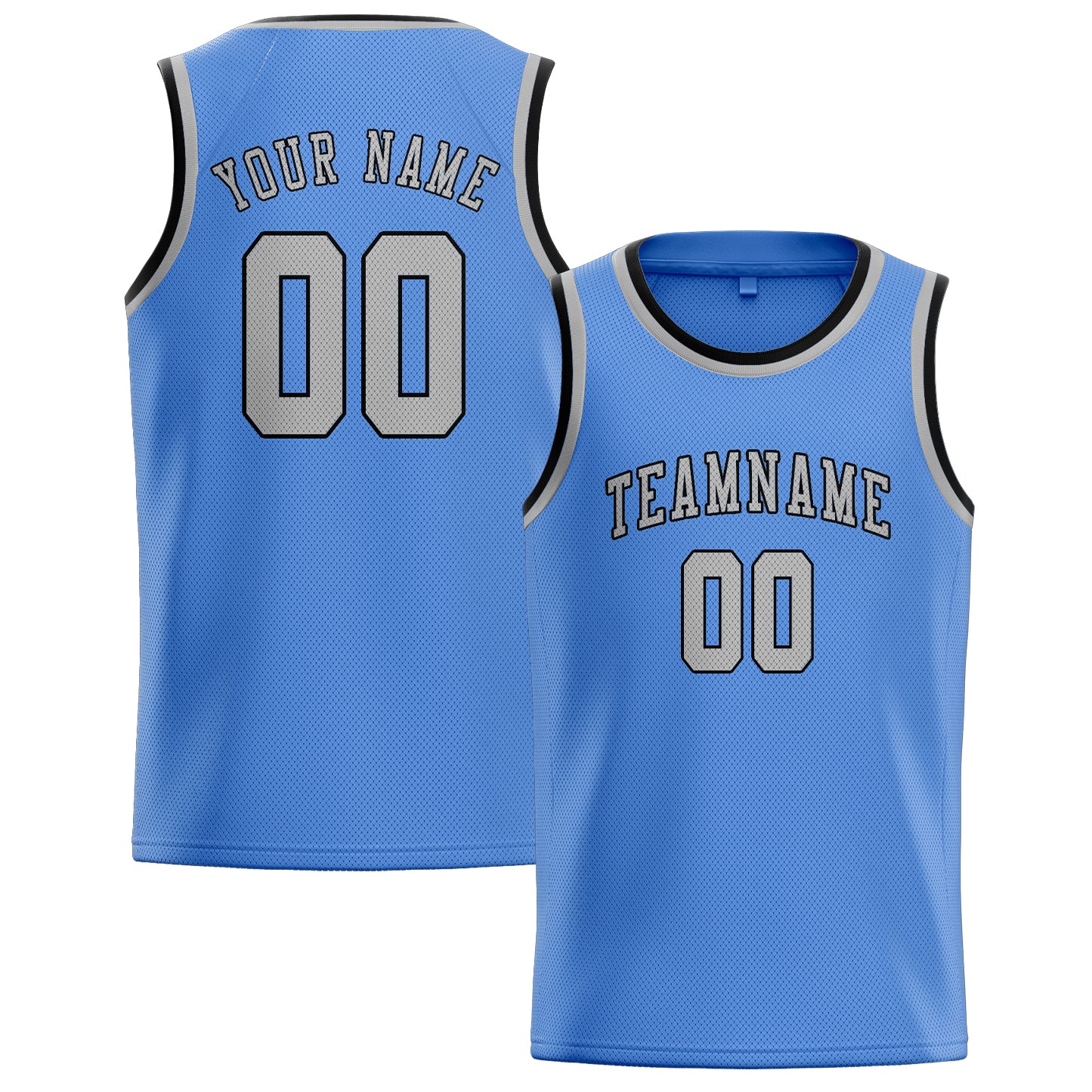 Custom Light Blue Gray Basketball Jersey