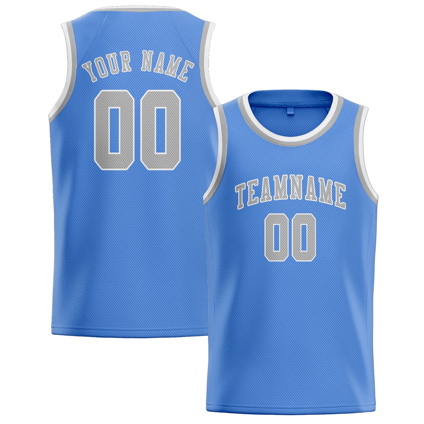 Custom Light Blue Gray Basketball Jersey