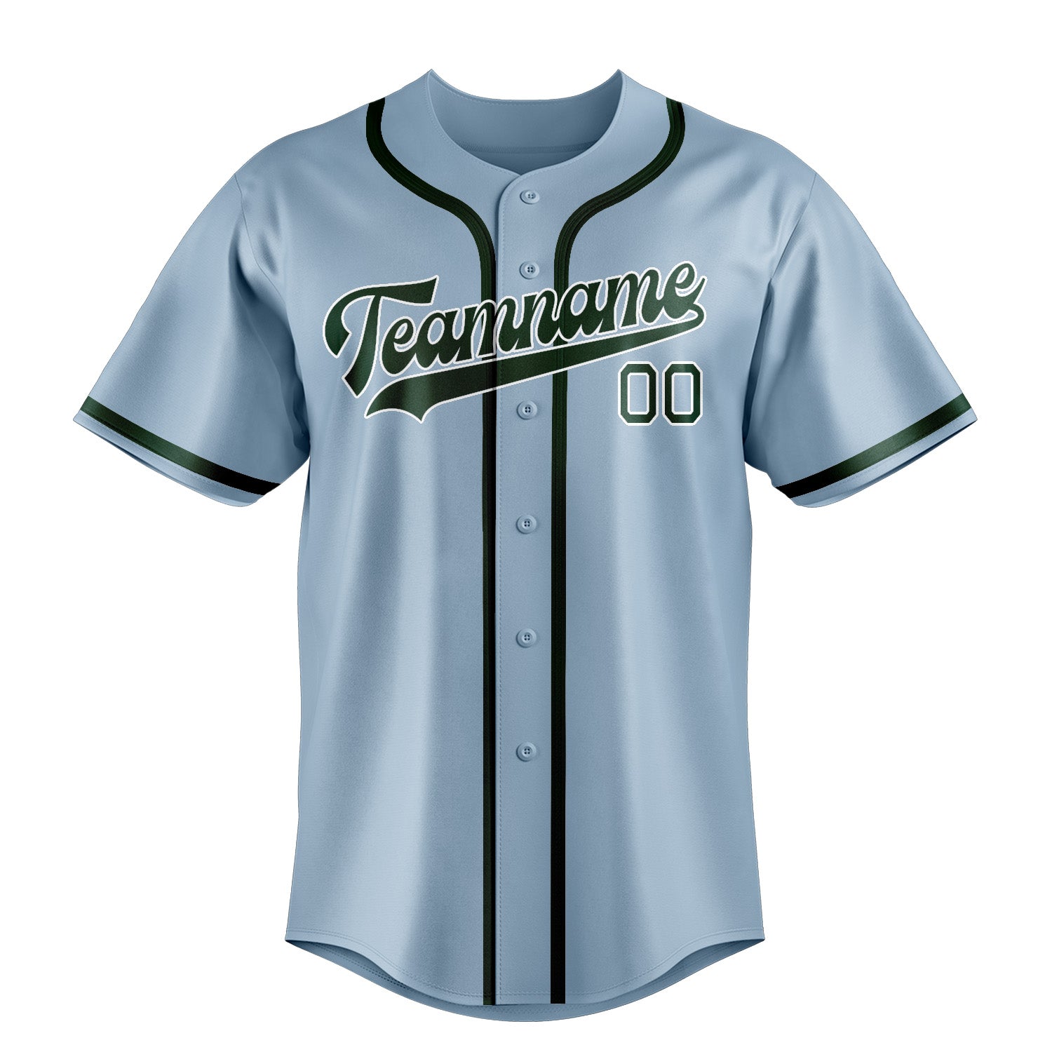 Custom Light Blue Green Baseball Jersey