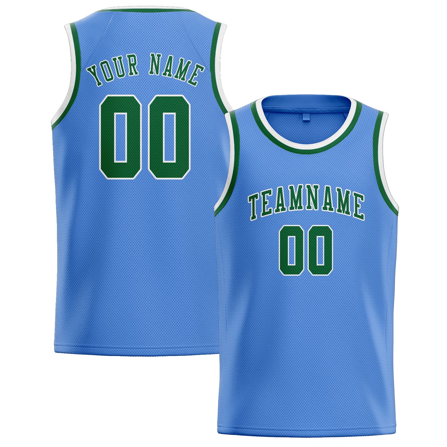 Custom Light Blue Green Basketball Jersey