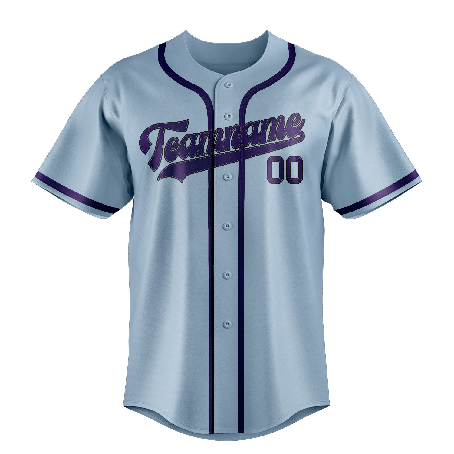 Custom Light Blue Purple Baseball Jersey