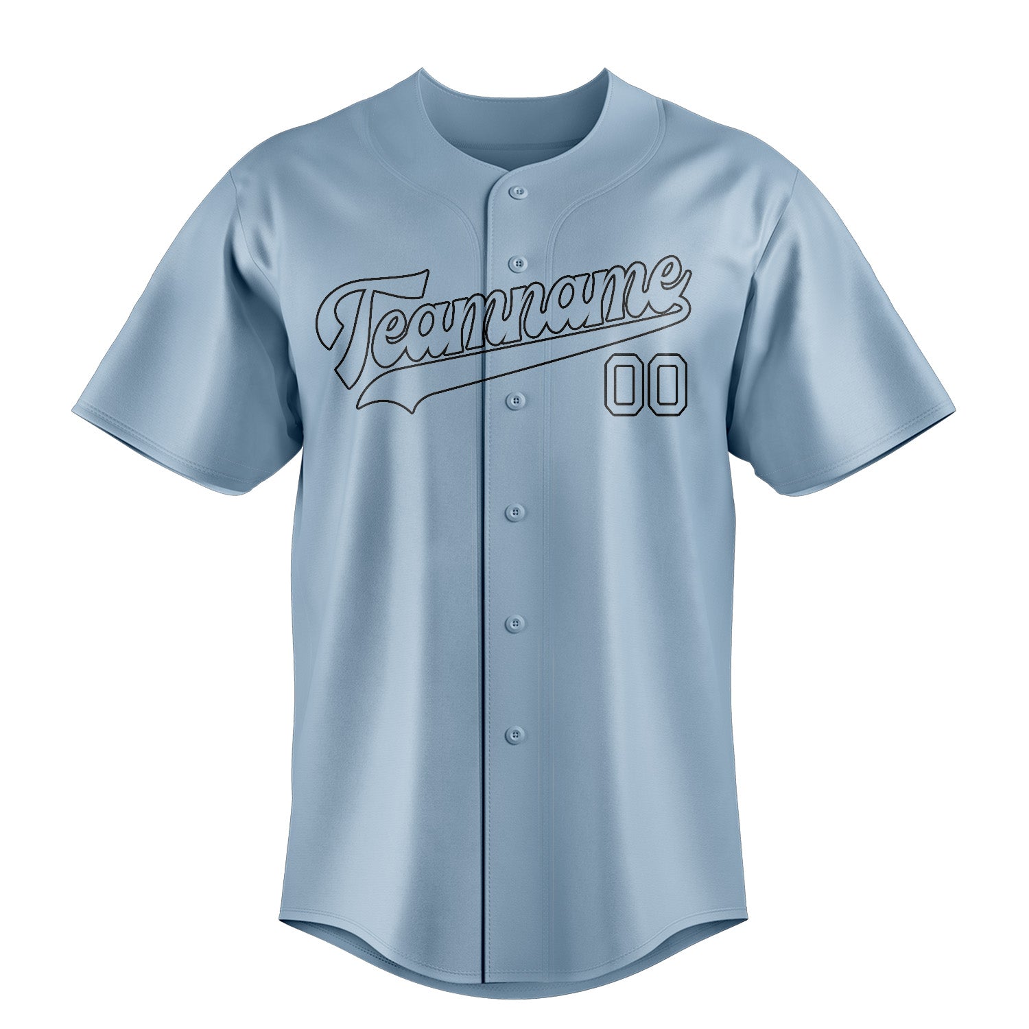 Custom Light Blue Black Baseball Jersey