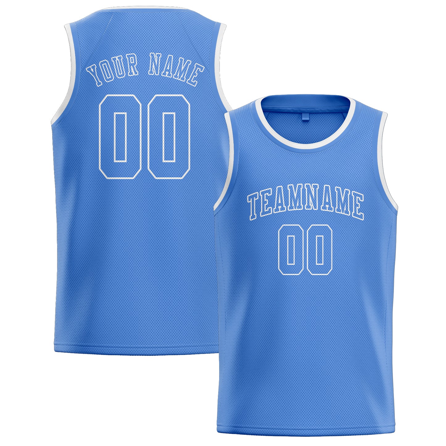 Custom Light Blue Light Blue Basketball Jersey