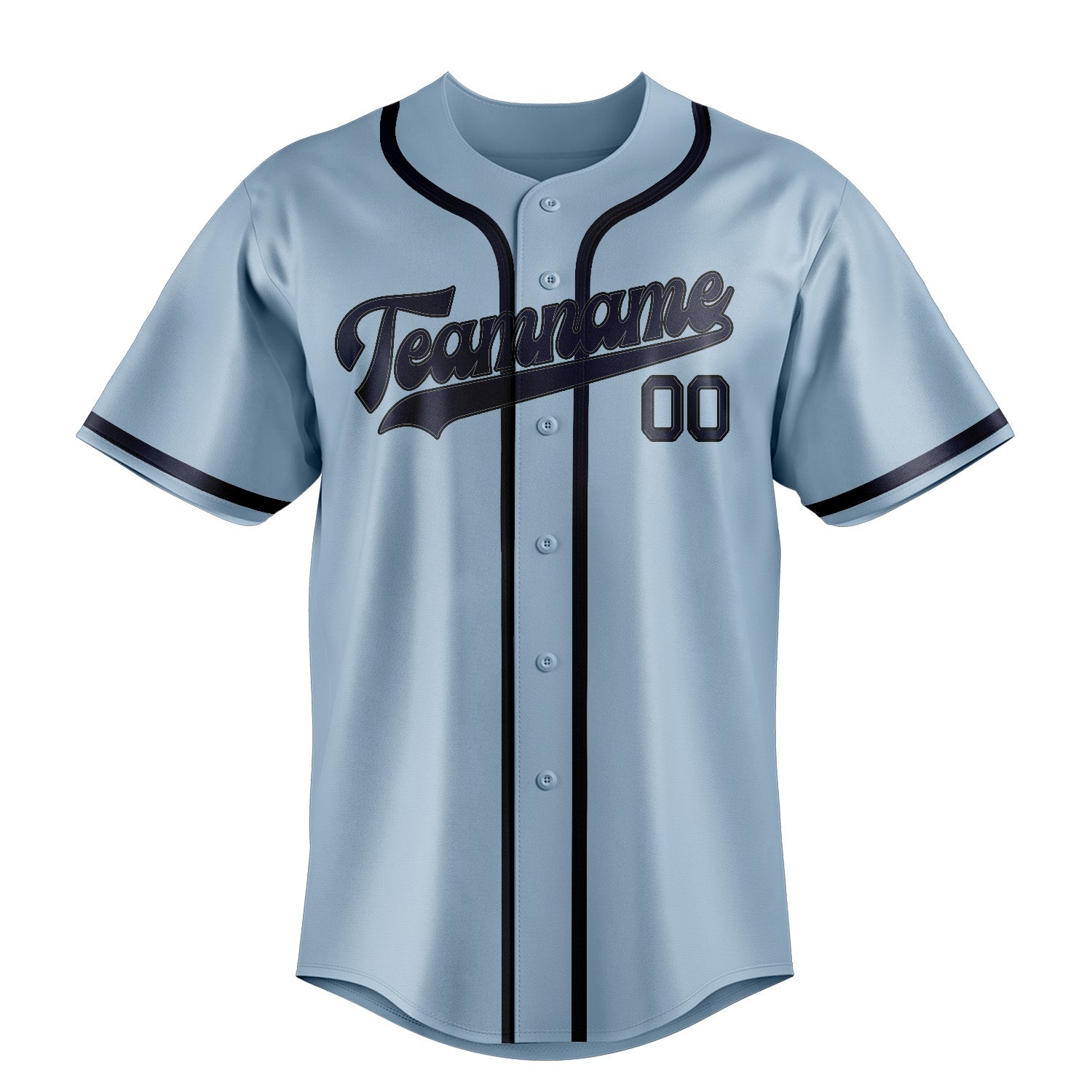 Custom Light Blue Navy Baseball Jersey