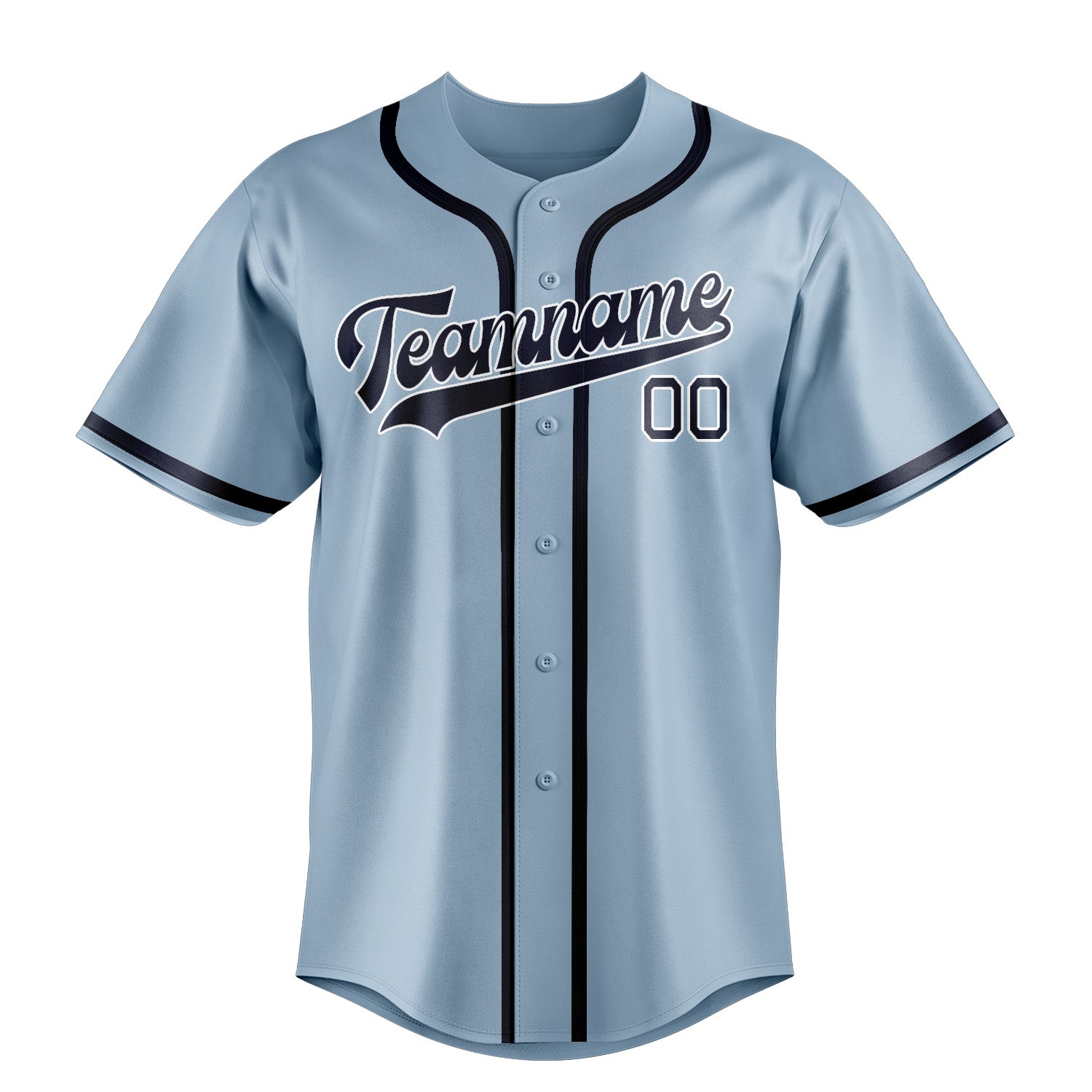 Custom Light Blue Navy Baseball Jersey