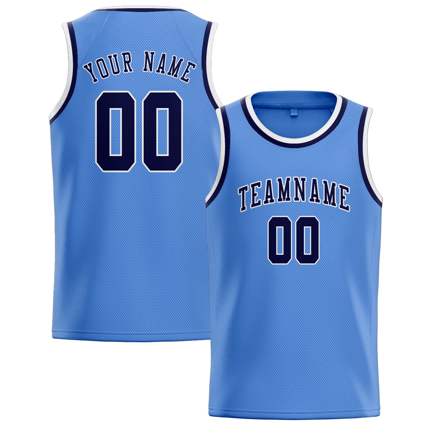Custom Light Blue Navy Basketball Jersey