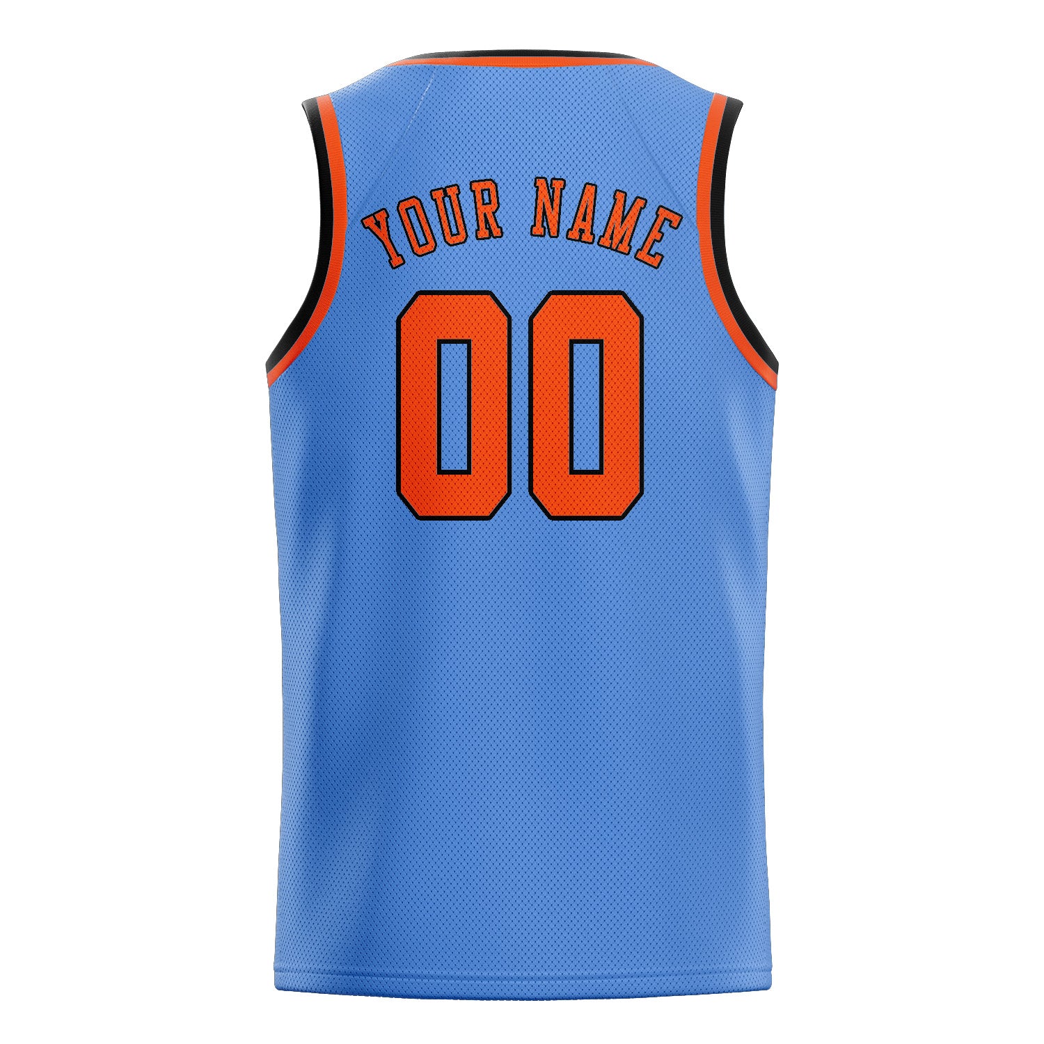Custom Light Blue Orange Red Basketball Jersey
