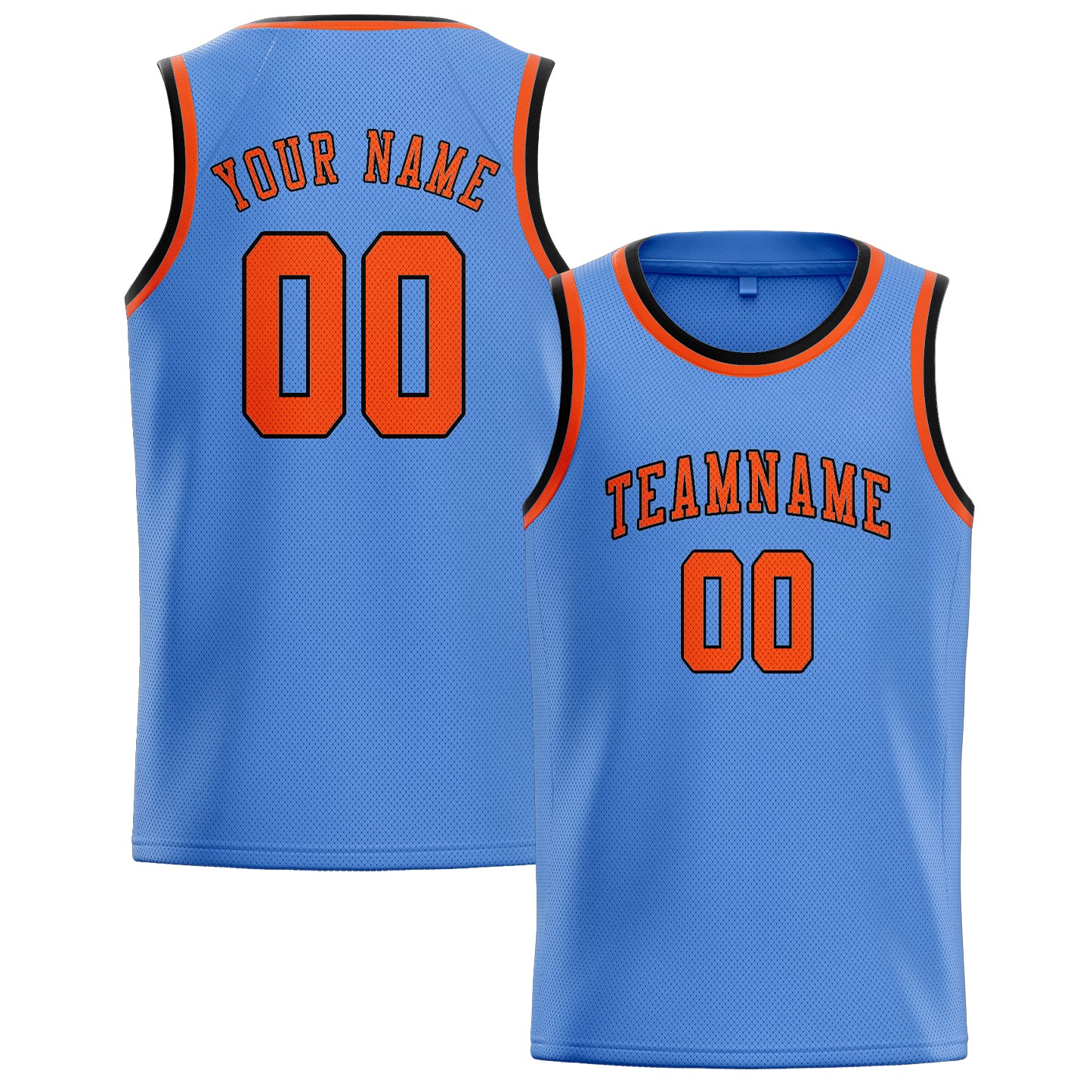 Custom Light Blue Orange Red Basketball Jersey