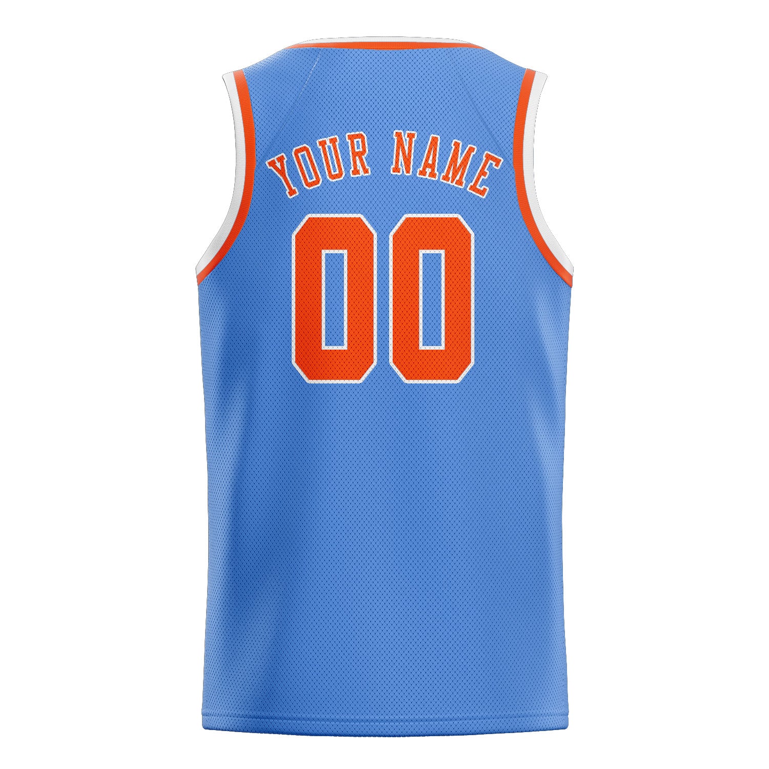 Custom Light Blue Orange Red Basketball Jersey