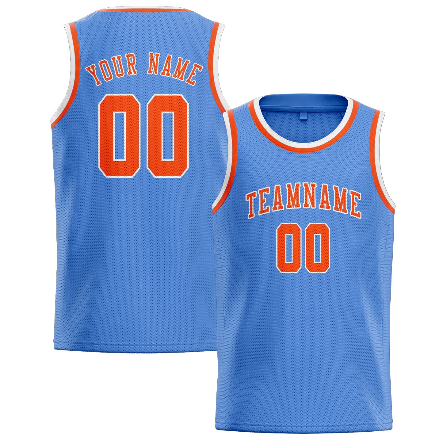 Custom Light Blue Orange Red Basketball Jersey