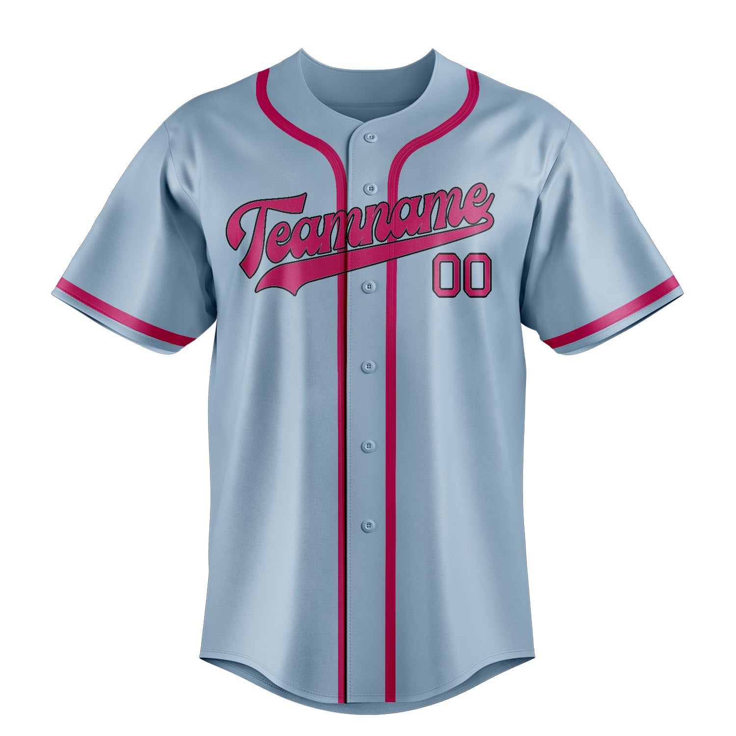 Custom Light Blue Pink Baseball Jersey