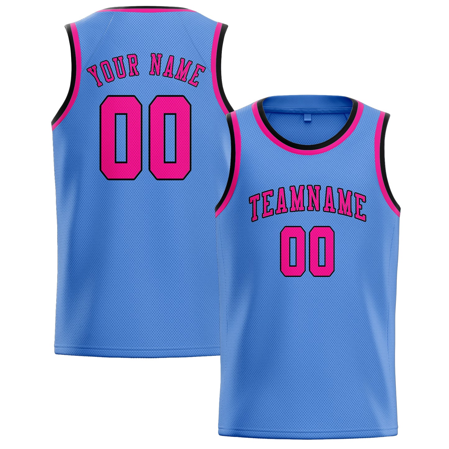 Custom Light Blue Pink Basketball Jersey