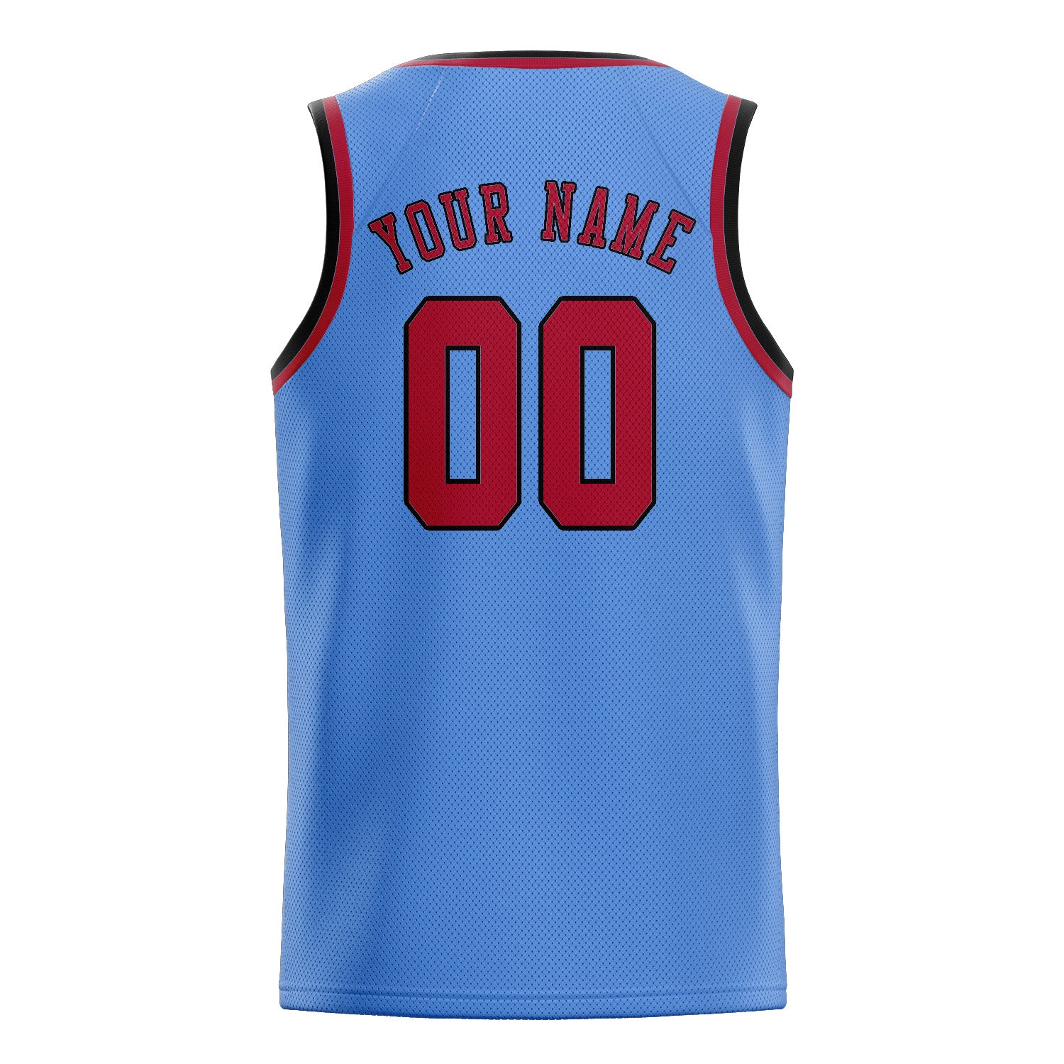 Custom Light Blue Red Basketball Jersey