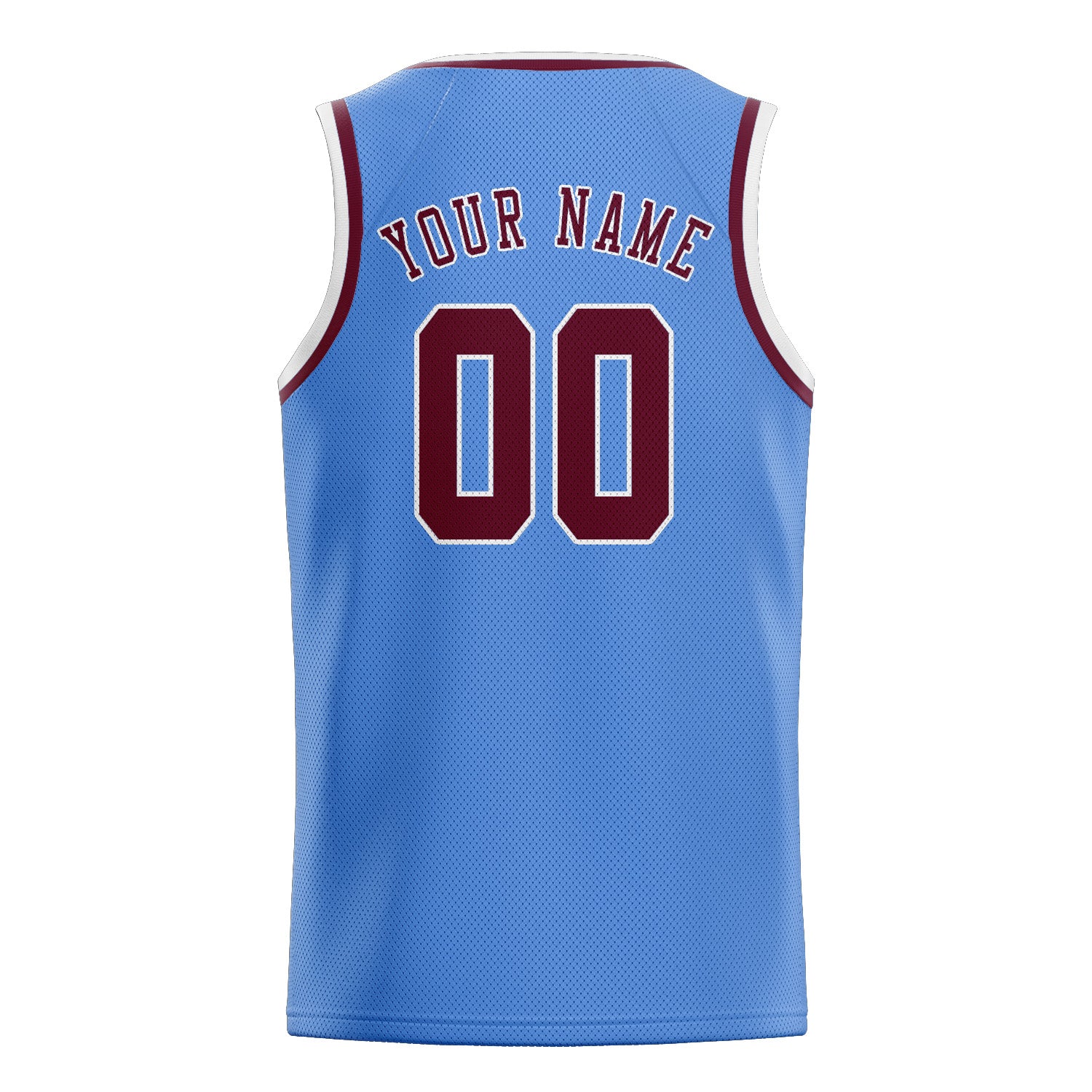 Custom Light Blue Crimson Red Basketball Jersey
