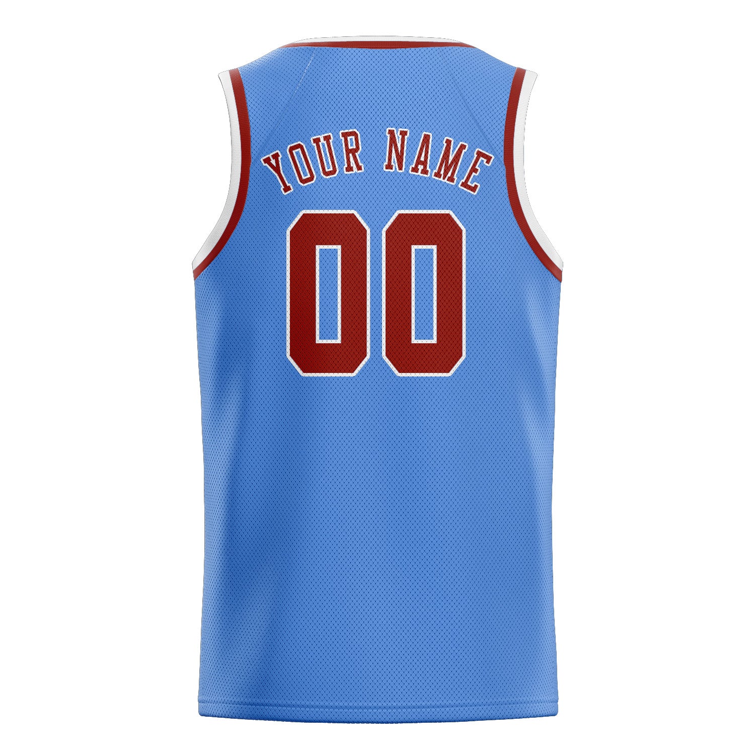 Custom Light Blue Coral Red Basketball Jersey