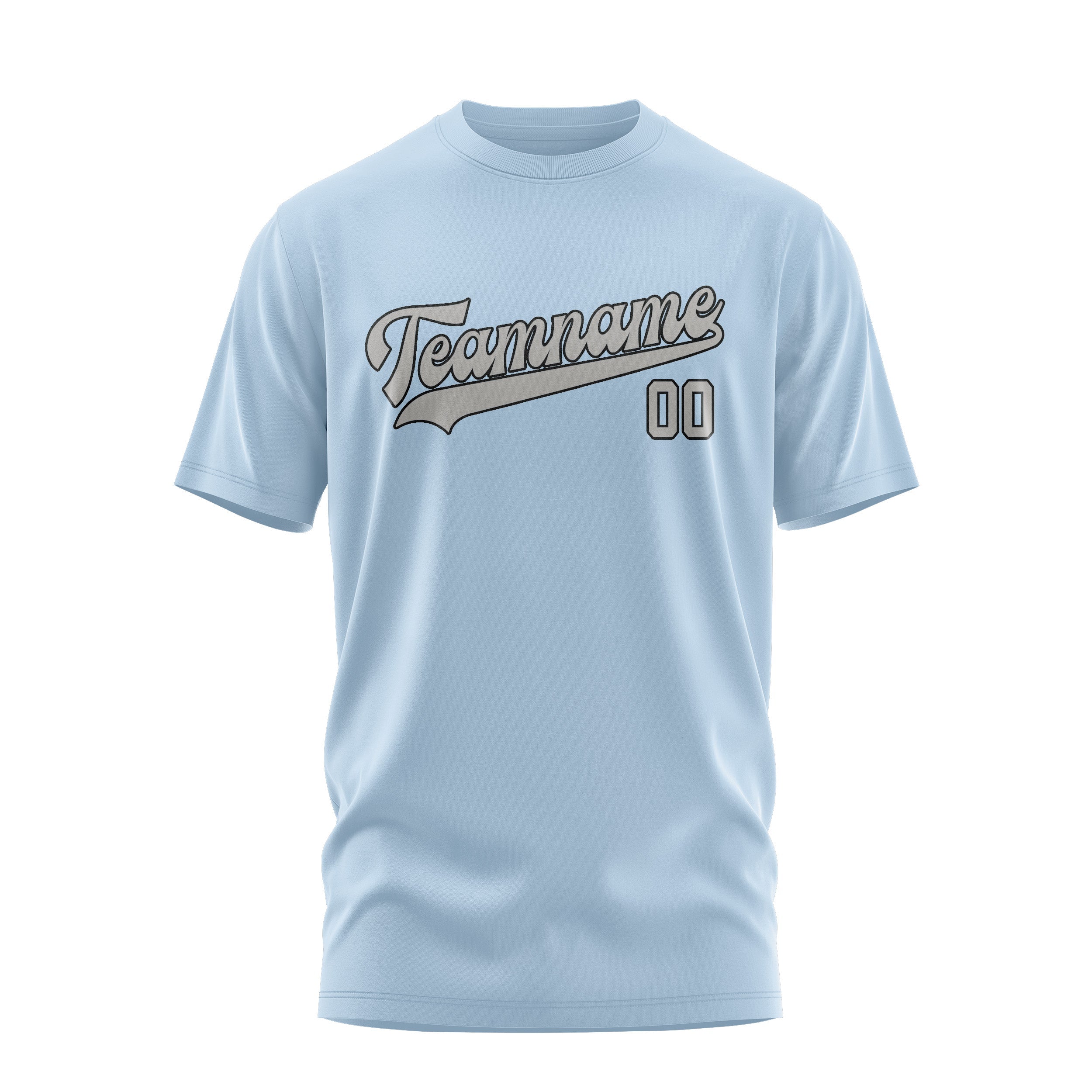 Custom Light Blue Gray T-Shirt