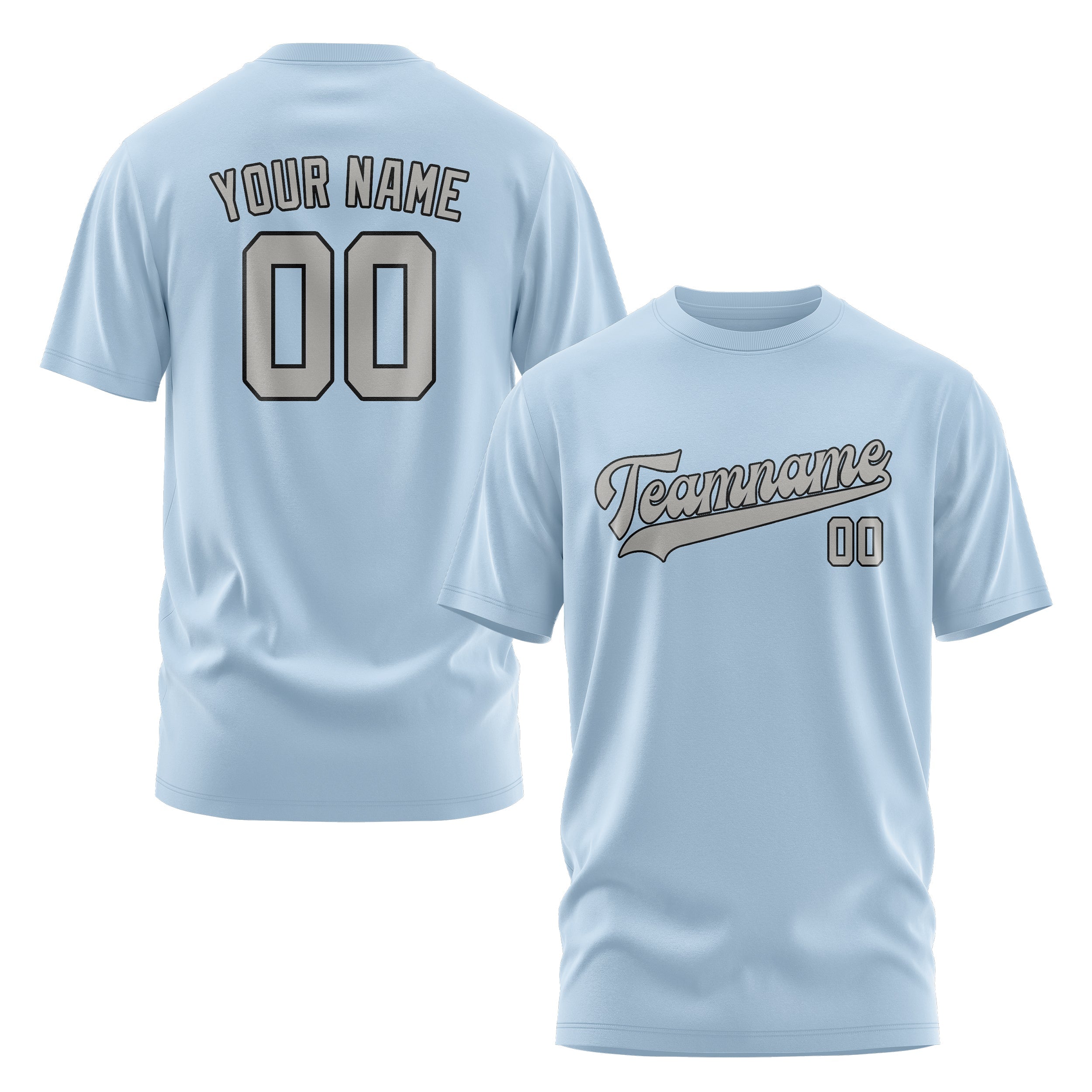 Custom Light Blue Gray T-Shirt