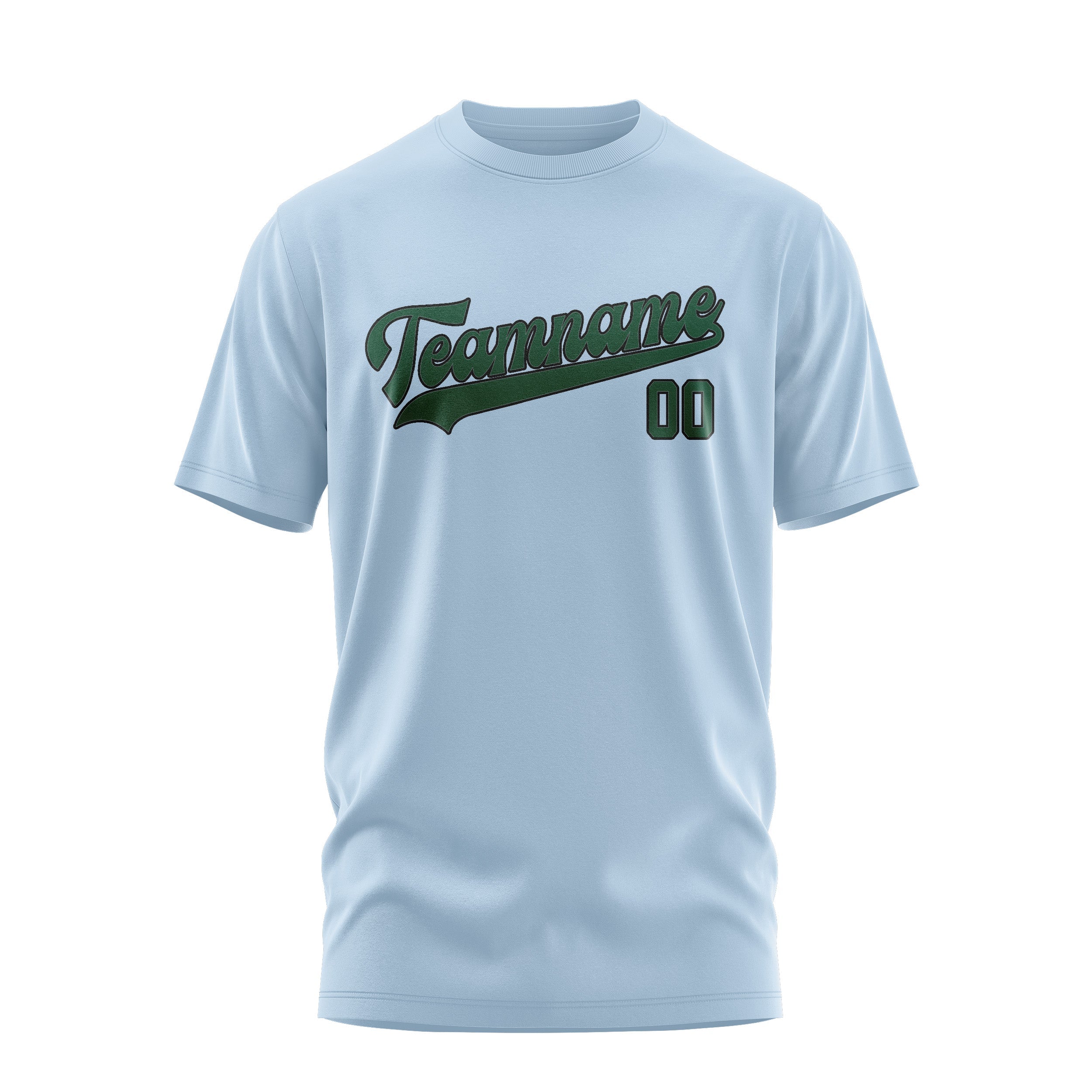 Custom Light Blue Green T-Shirt