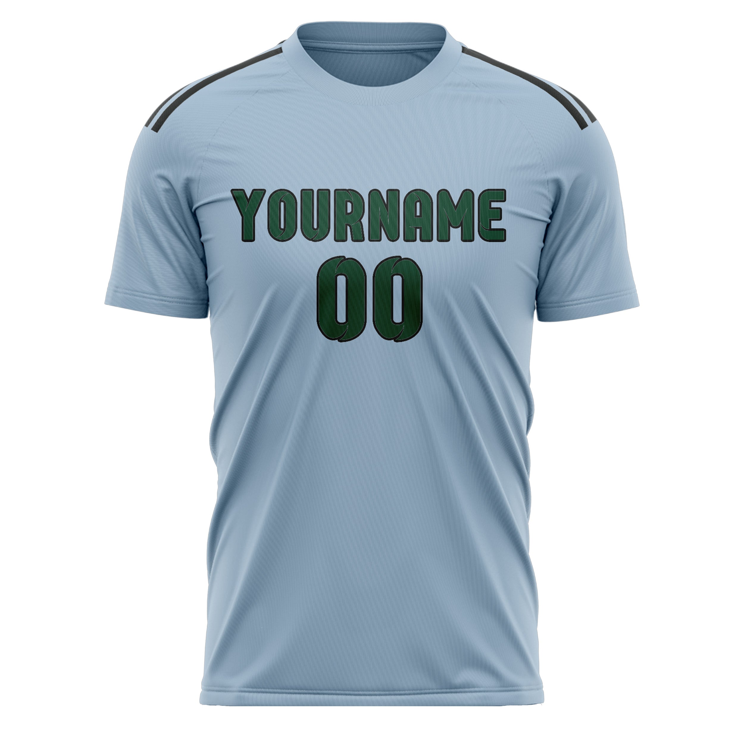 Custom Light Blue Green Soccer Jersey