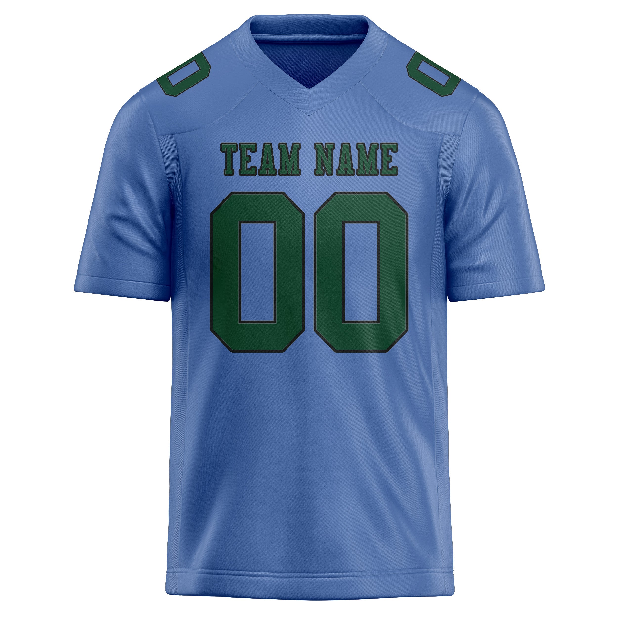Custom Light Blue Green Football Jersey