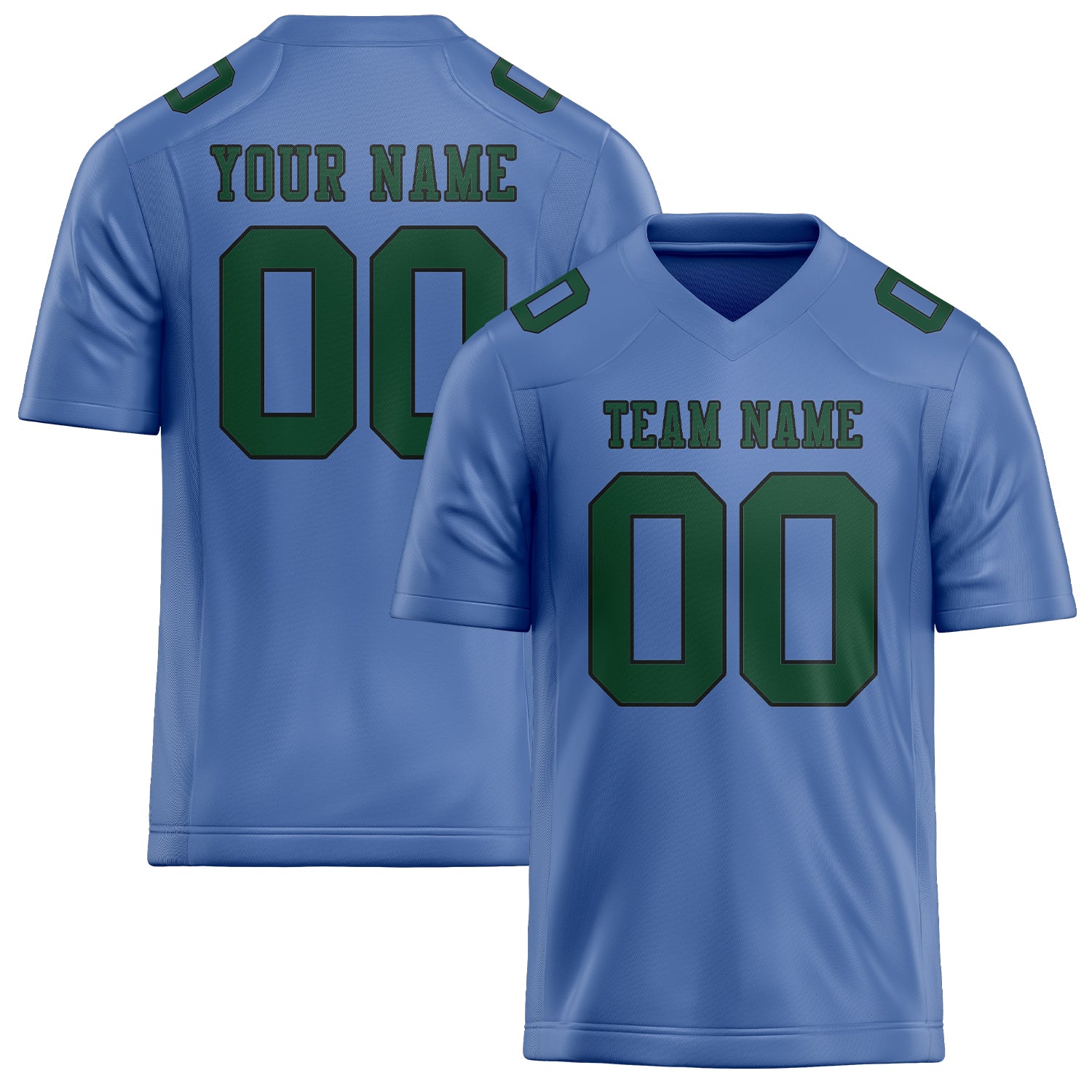 Custom Light Blue Green Football Jersey