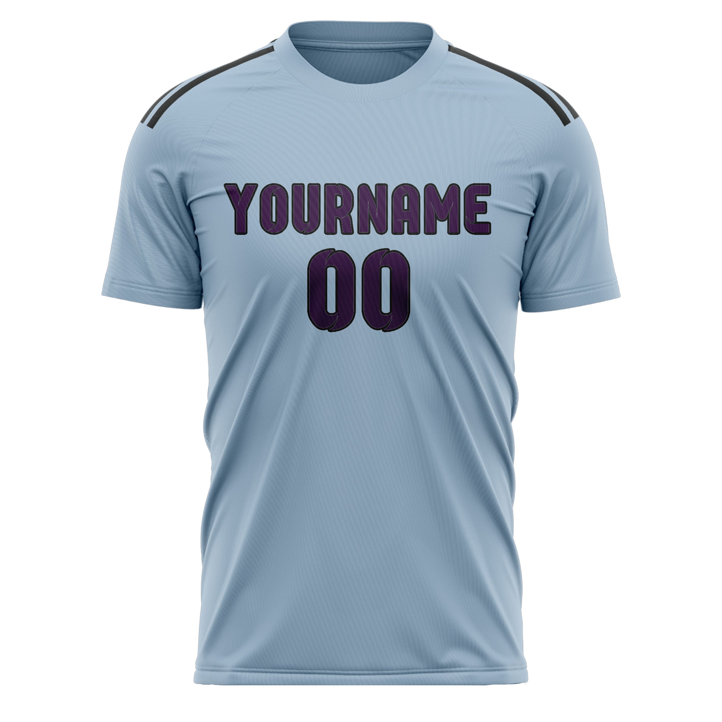 Custom Light Blue Purple Soccer Jersey