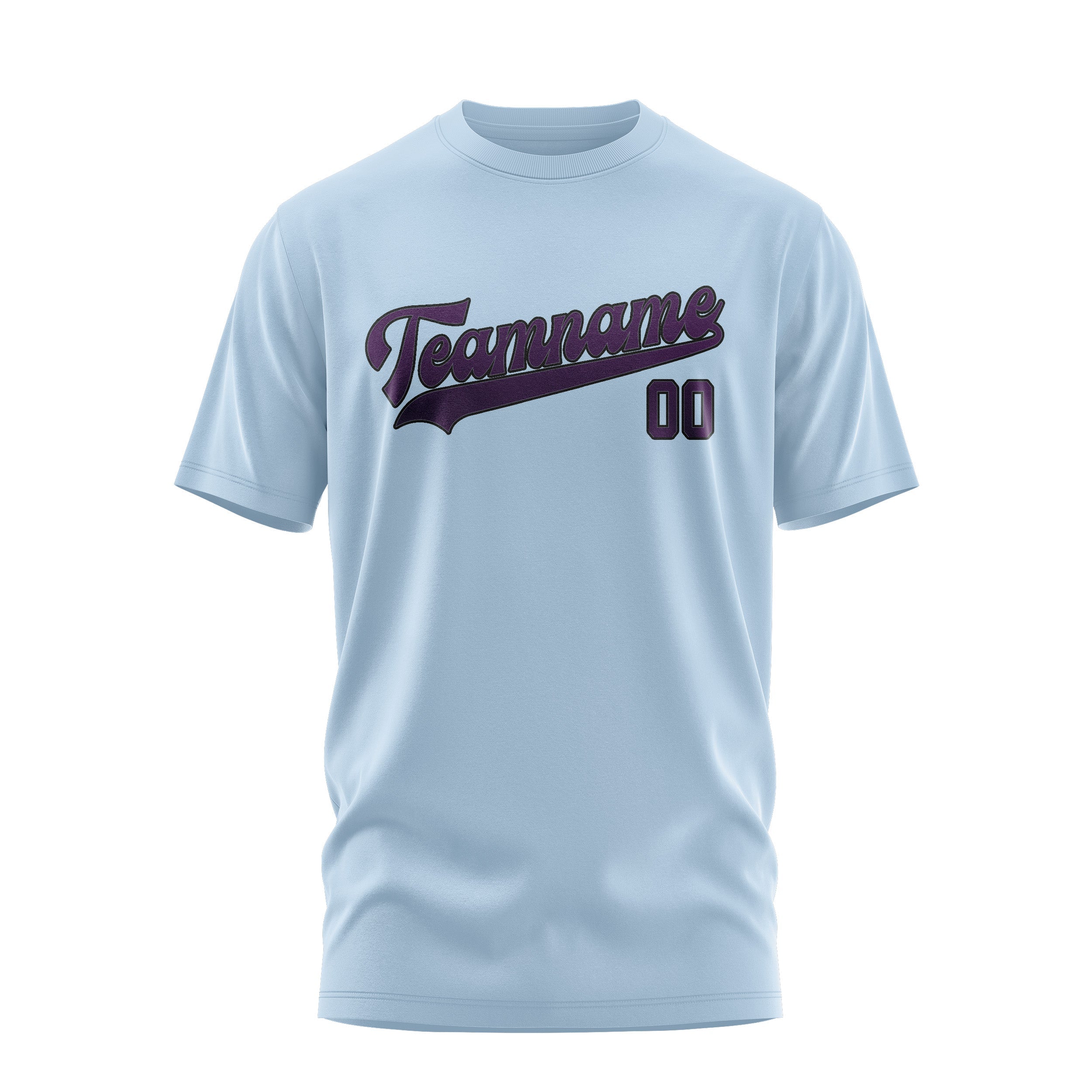 Custom Light Blue Purple T-Shirt