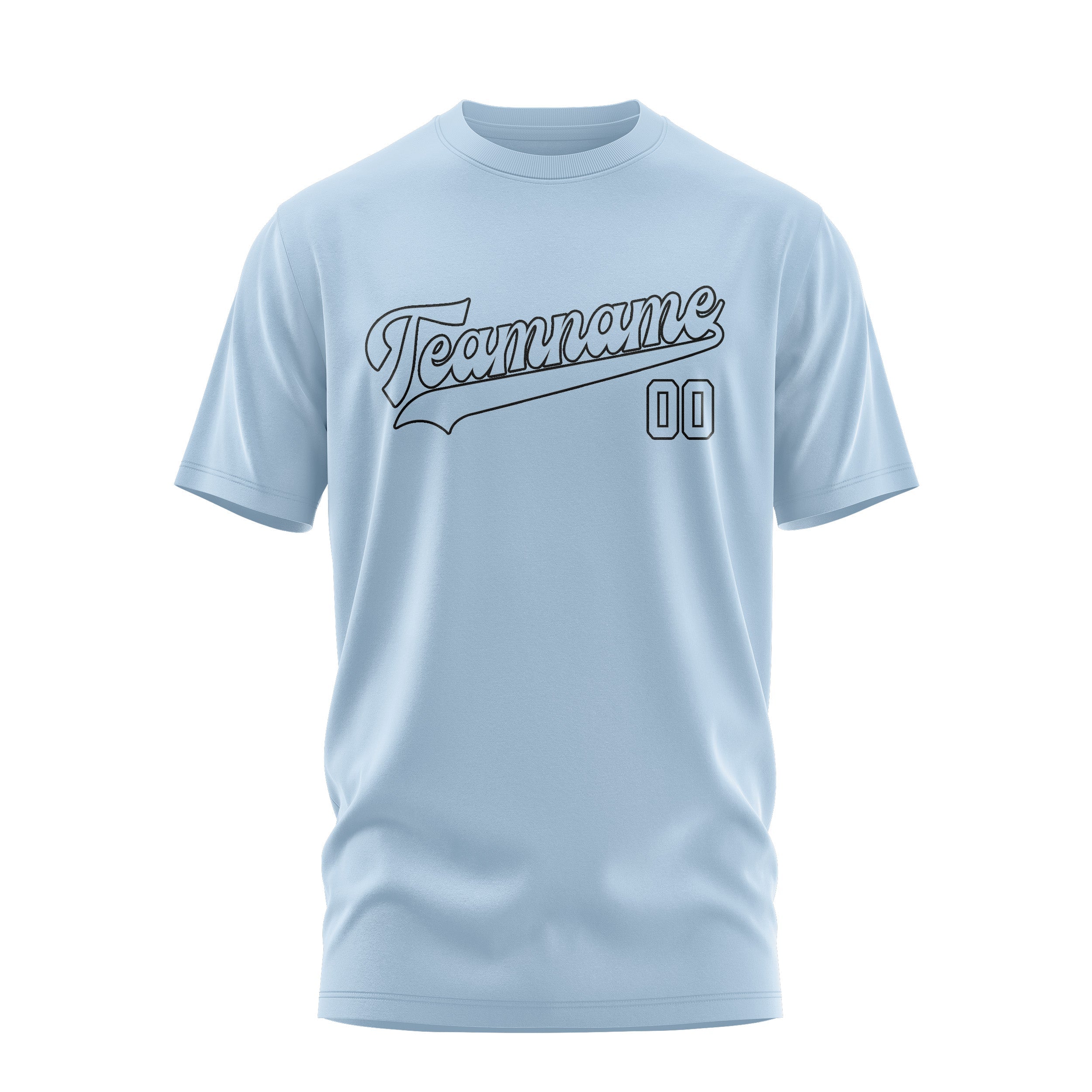 Custom Light Blue Light Blue T-Shirt