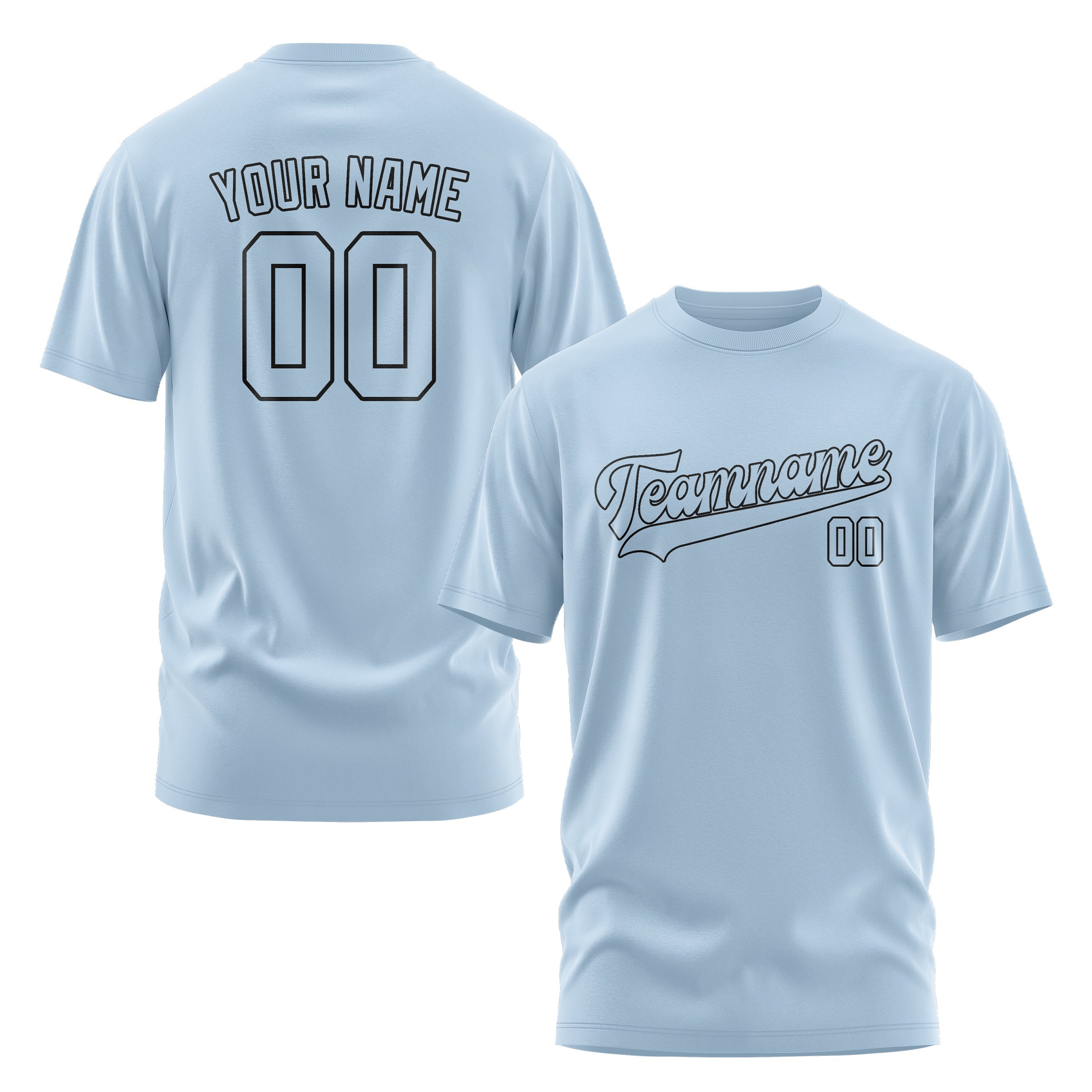 Custom Light Blue Light Blue T-Shirt