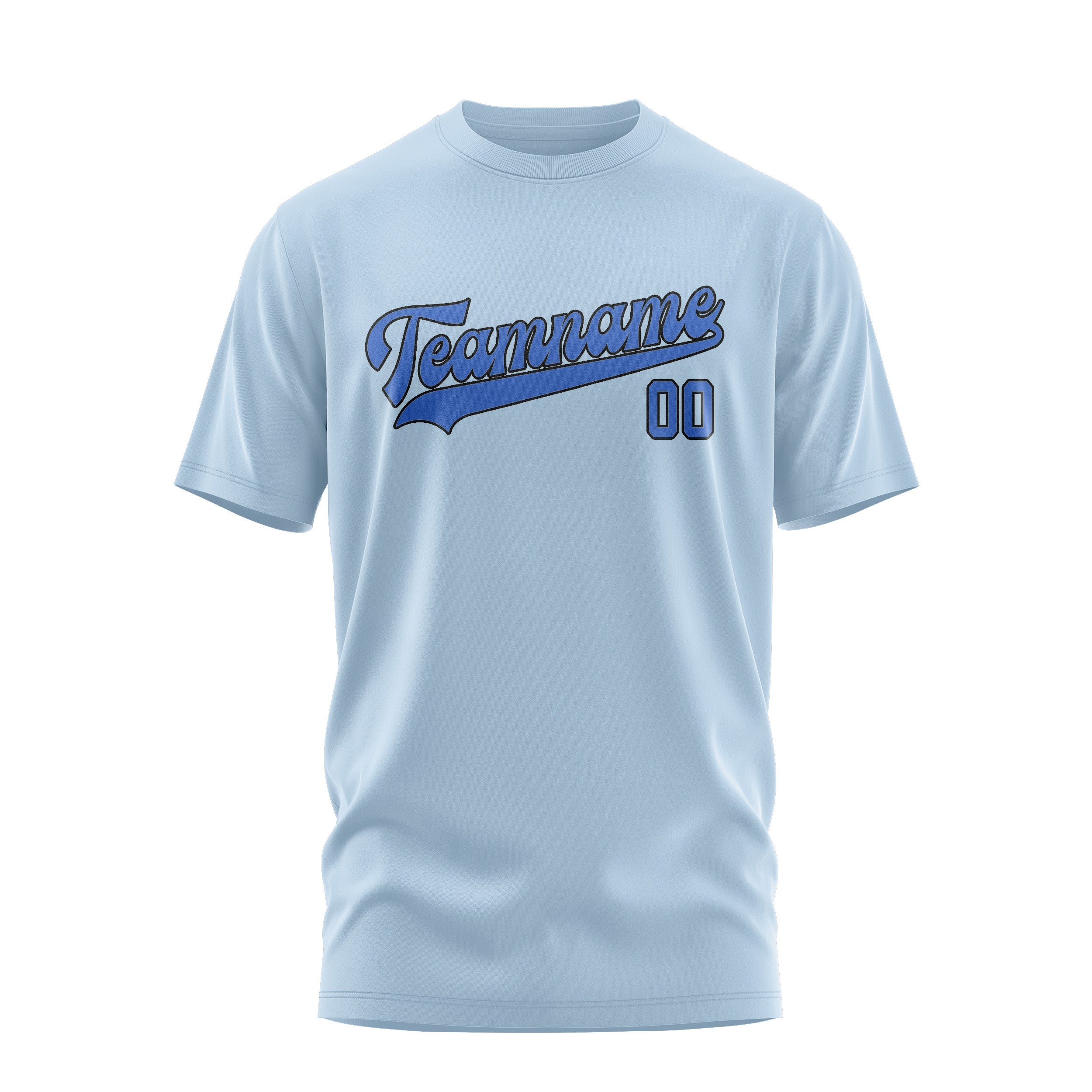 Custom Light Blue Sky Blue T-Shirt