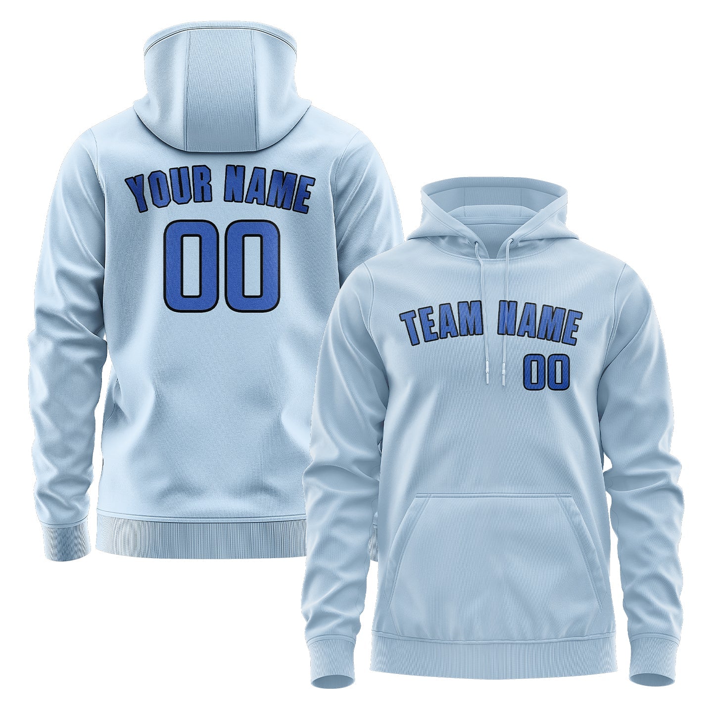 Custom Light Blue Sky Blue Hoodie