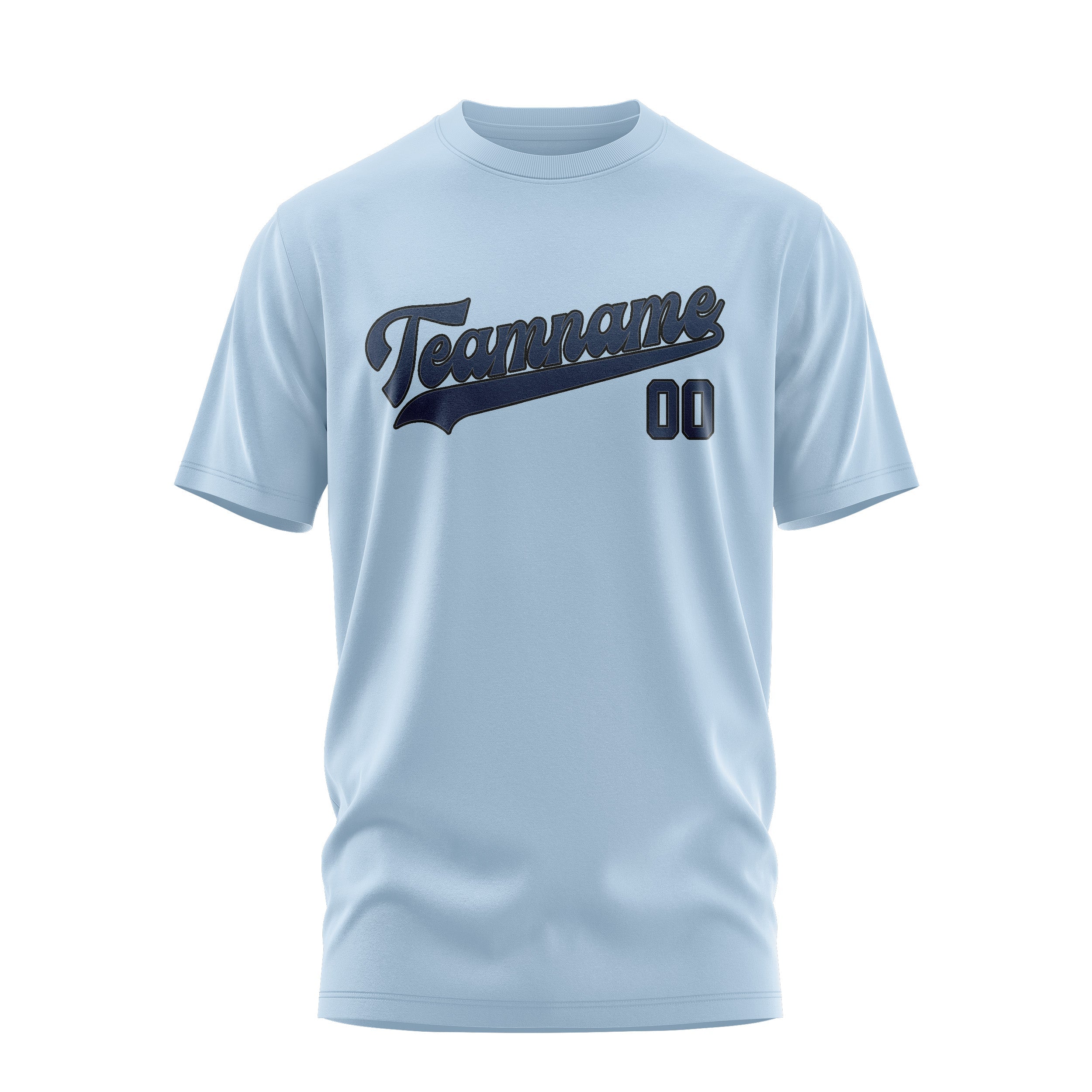 Custom Light Blue Blue T-Shirt
