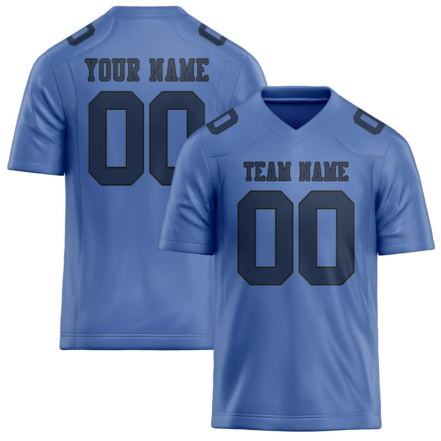 Custom Light Blue Blue Football Jersey