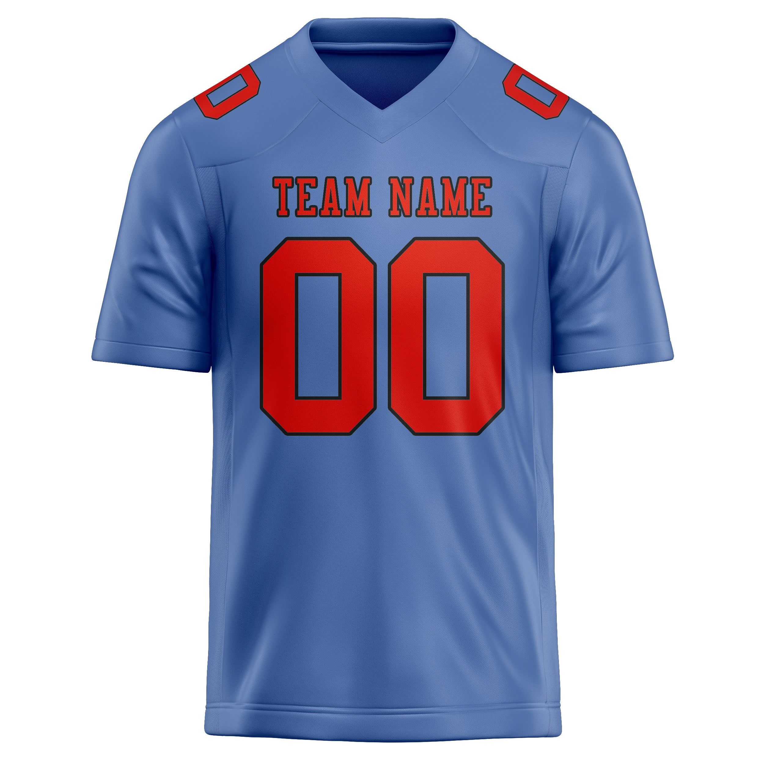 Custom Light Blue Orange Red Football Jersey