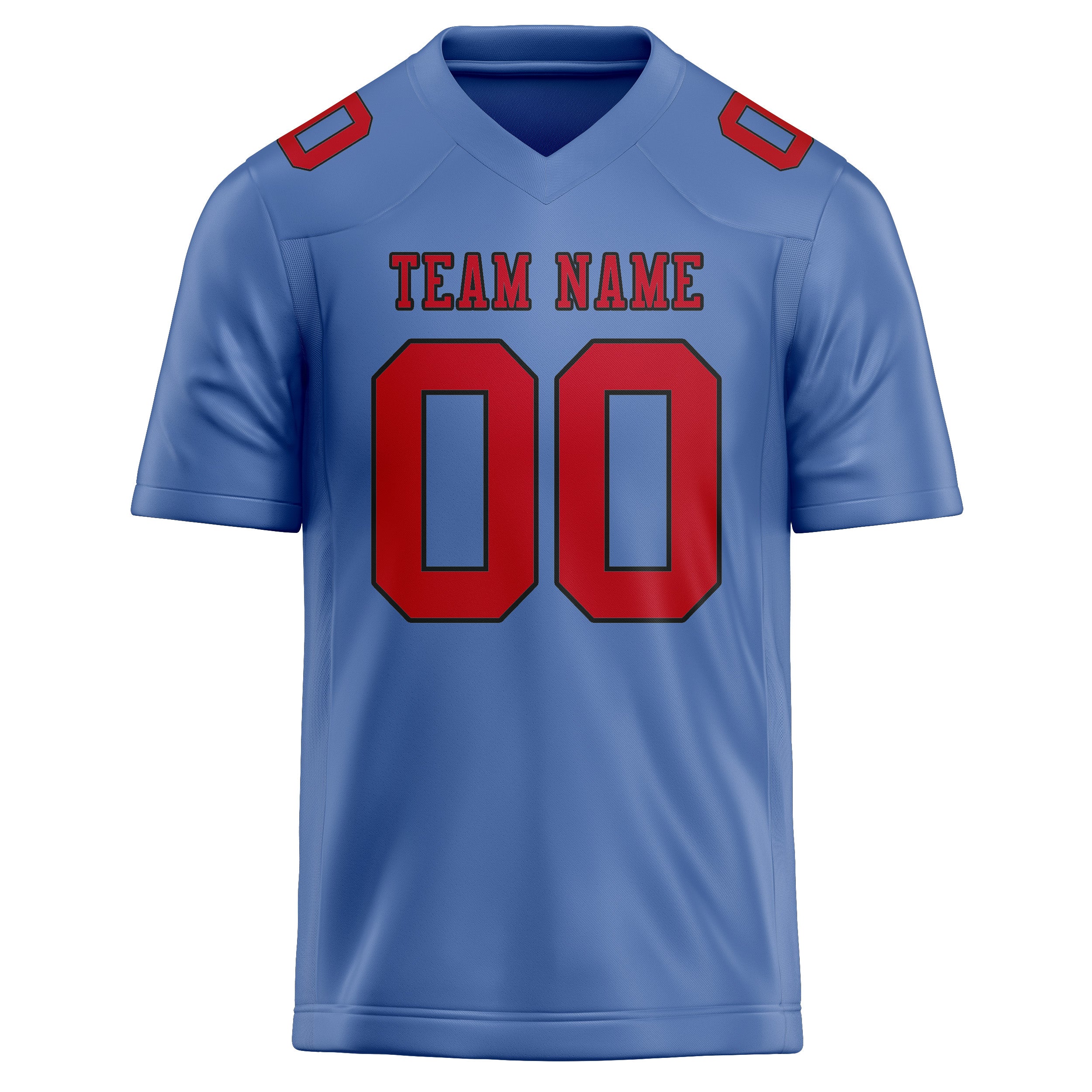 Custom Light Blue Red Football Jersey