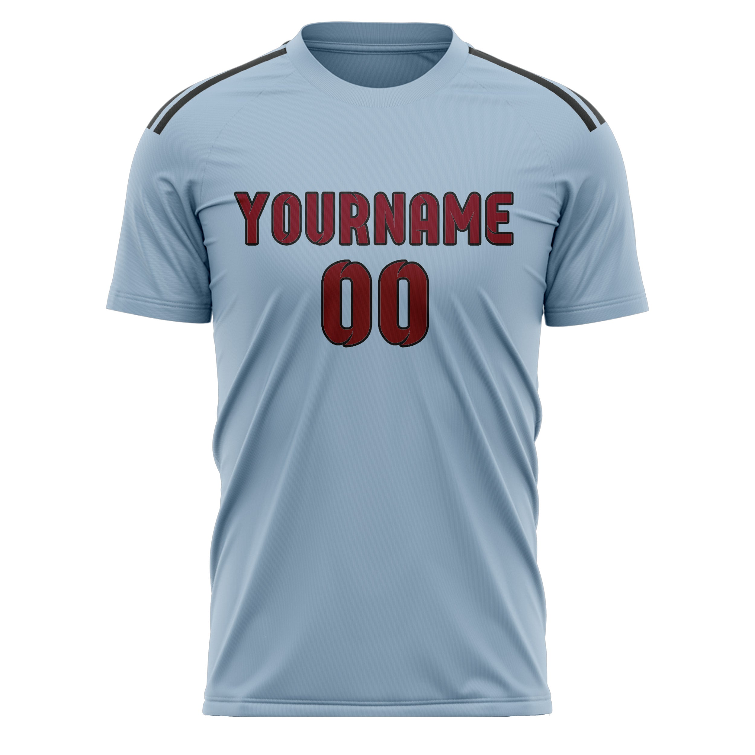 Custom Light Blue Crimson Red Soccer Jersey