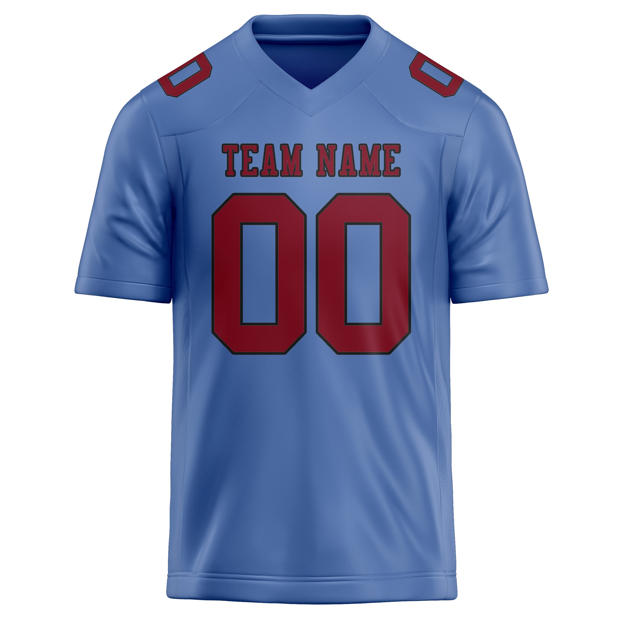Custom Light Blue Crimson Red Football Jersey
