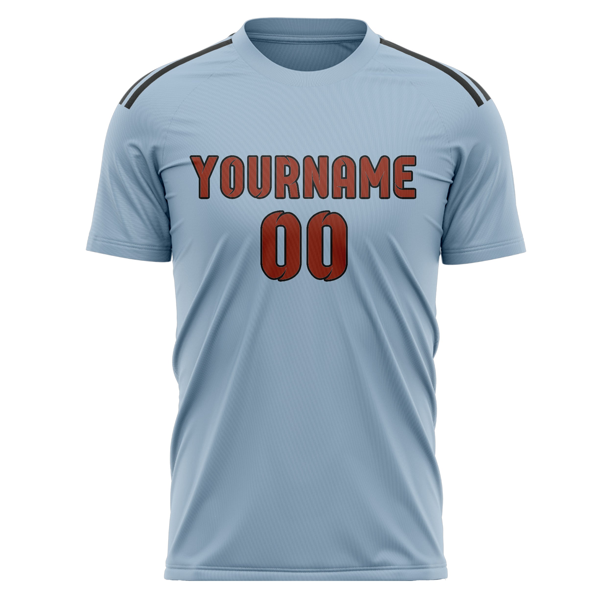 Custom Light Blue Coral Red Soccer Jersey