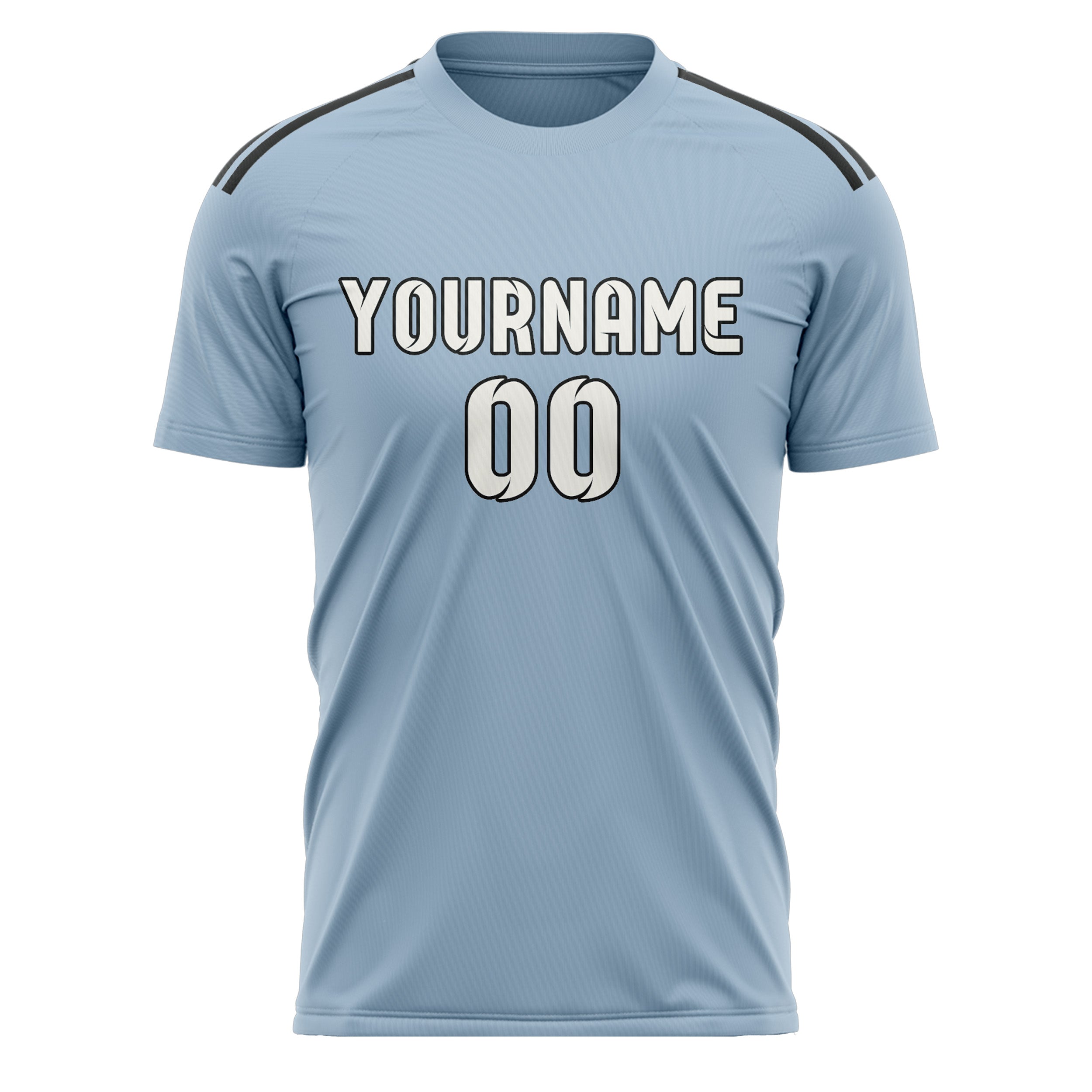 Custom Light Blue White Soccer Jersey