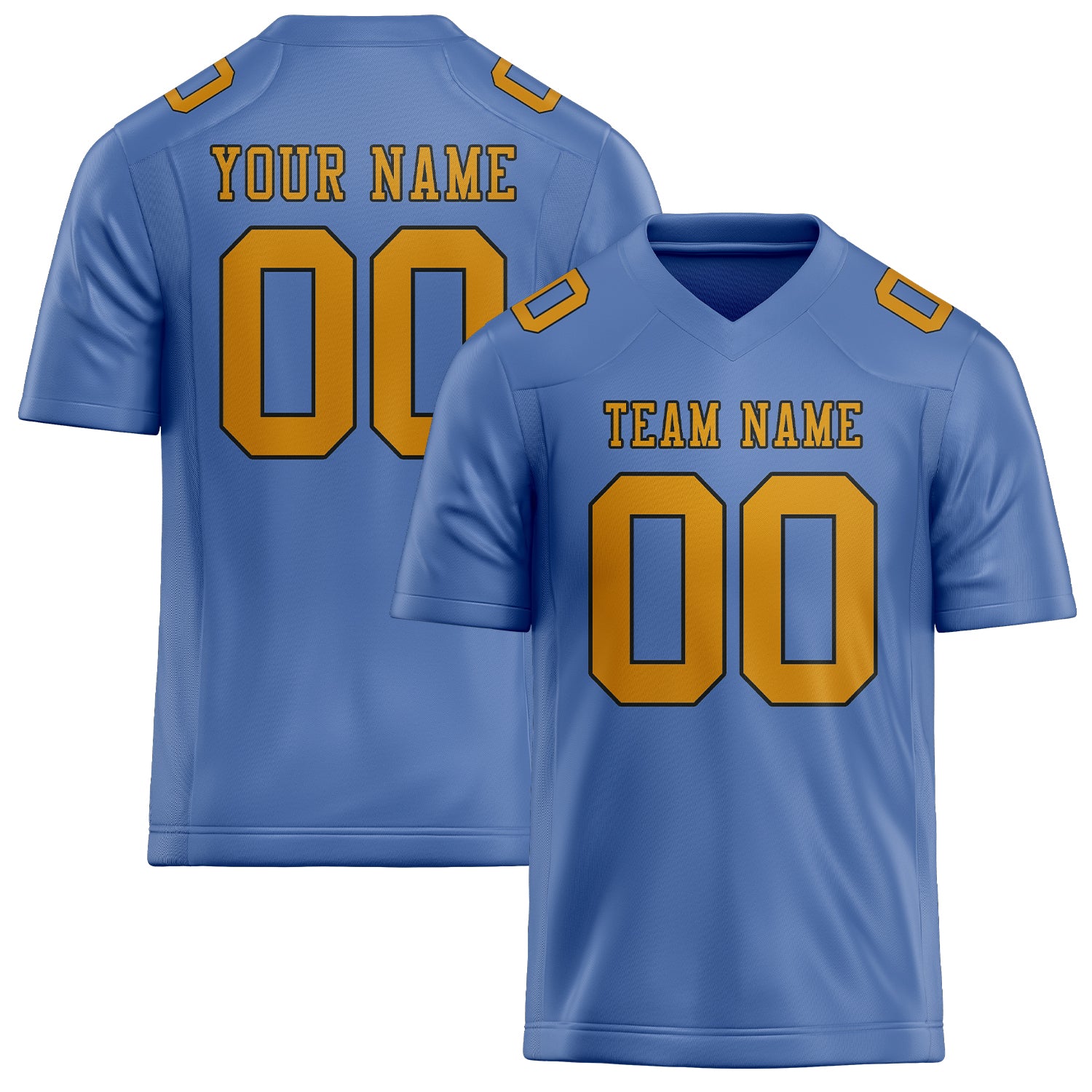 Custom Light Blue Yellow Football Jersey
