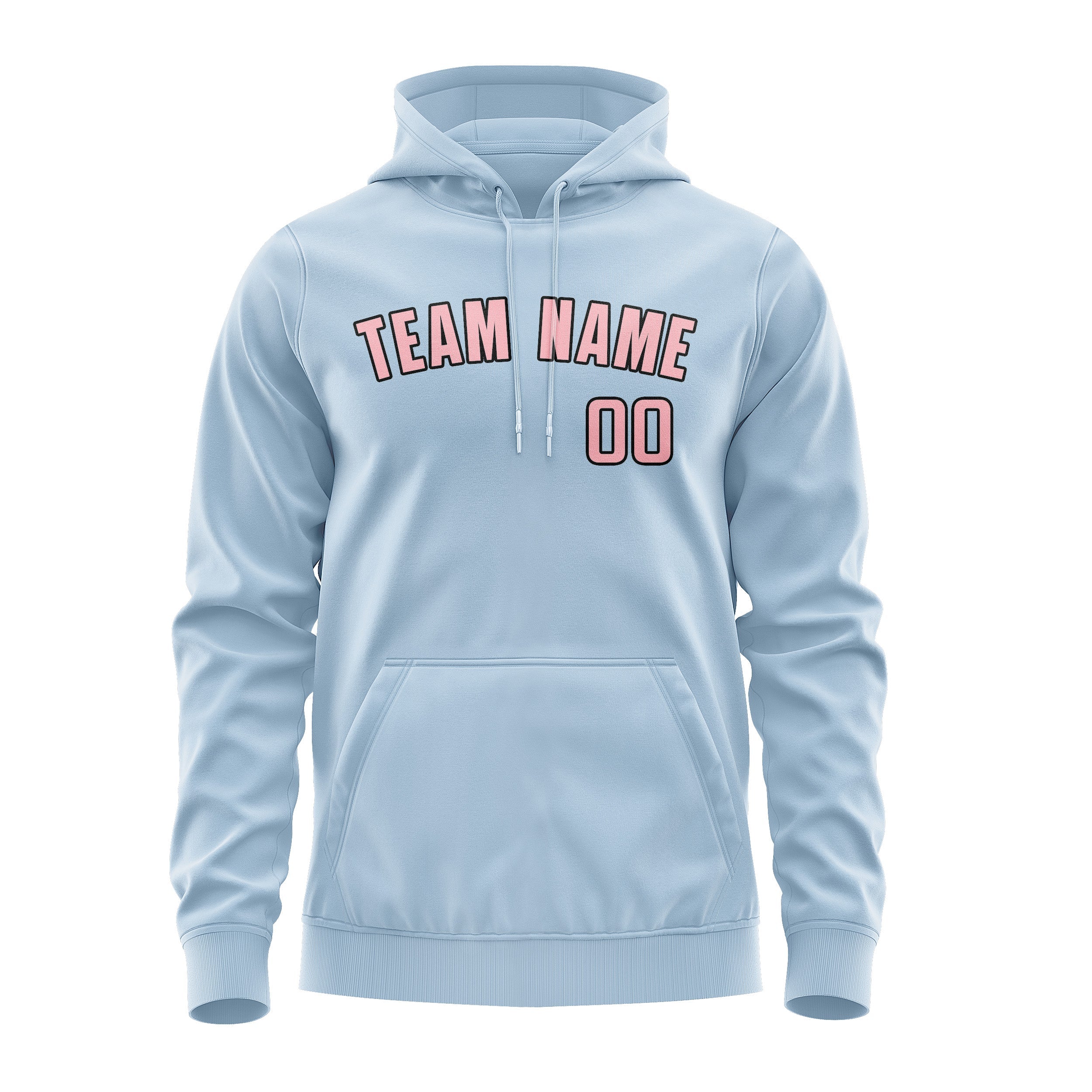 Custom Light Blue Light Pink Hoodie