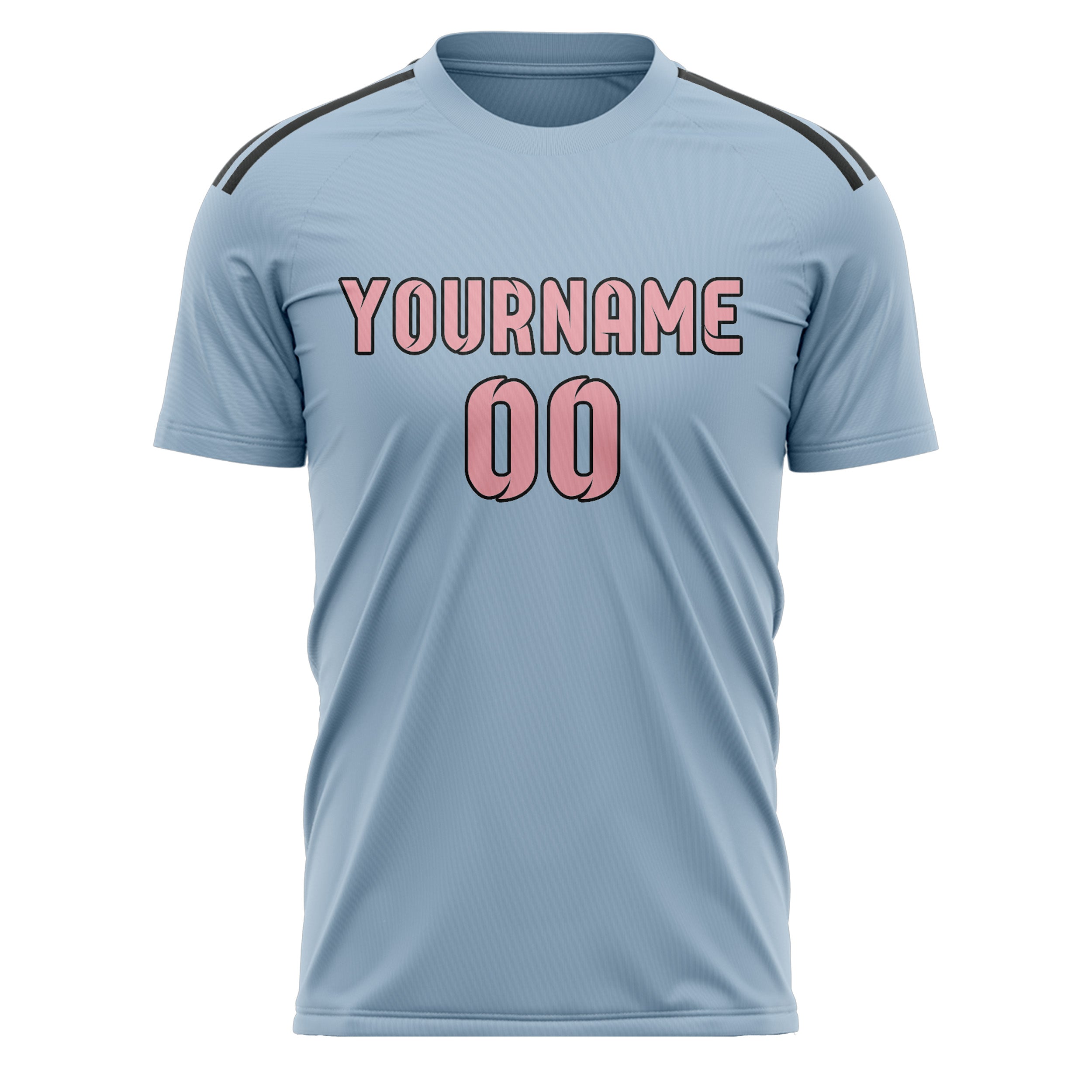 Custom Light Blue Light Pink Soccer Jersey