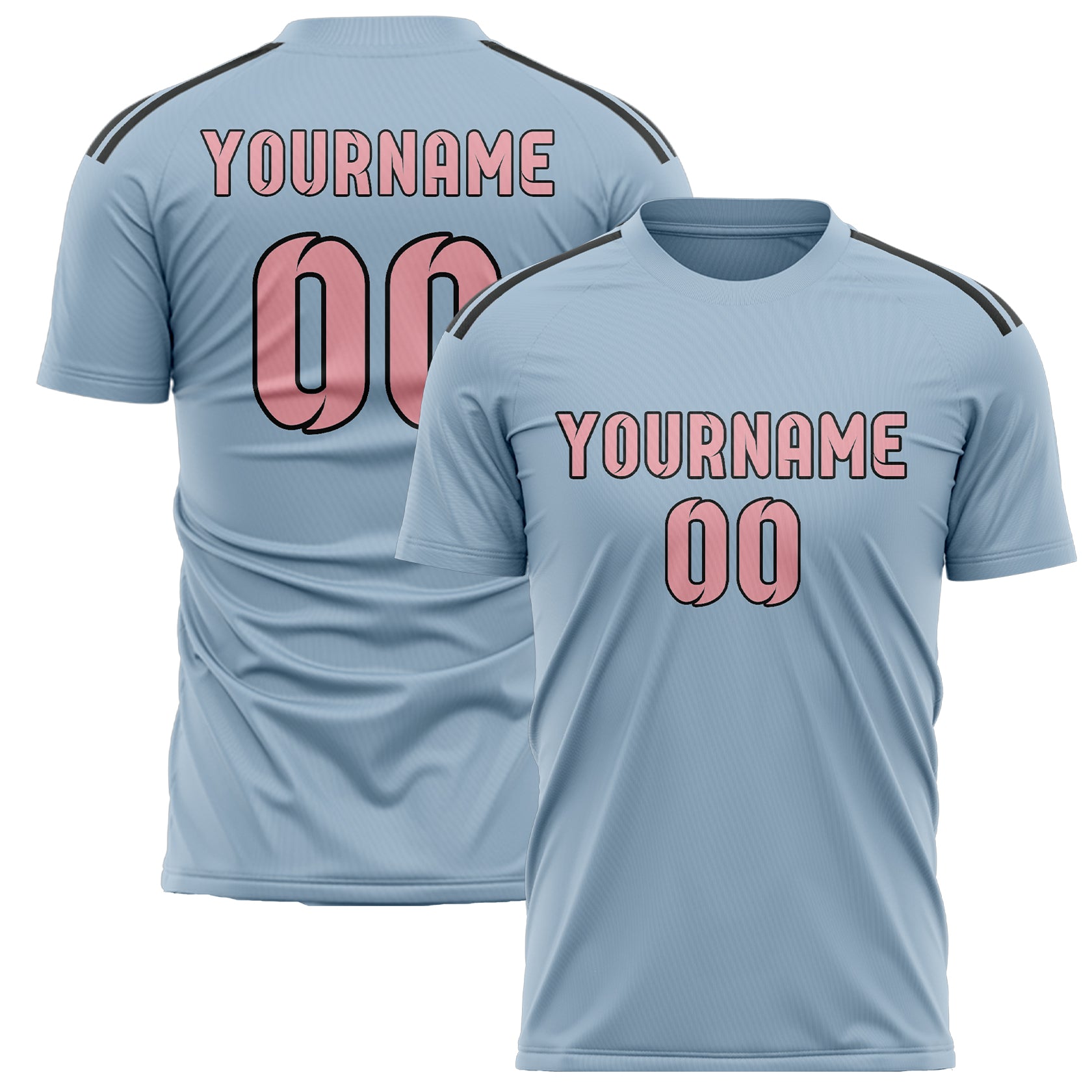Custom Light Blue Light Pink Soccer Jersey