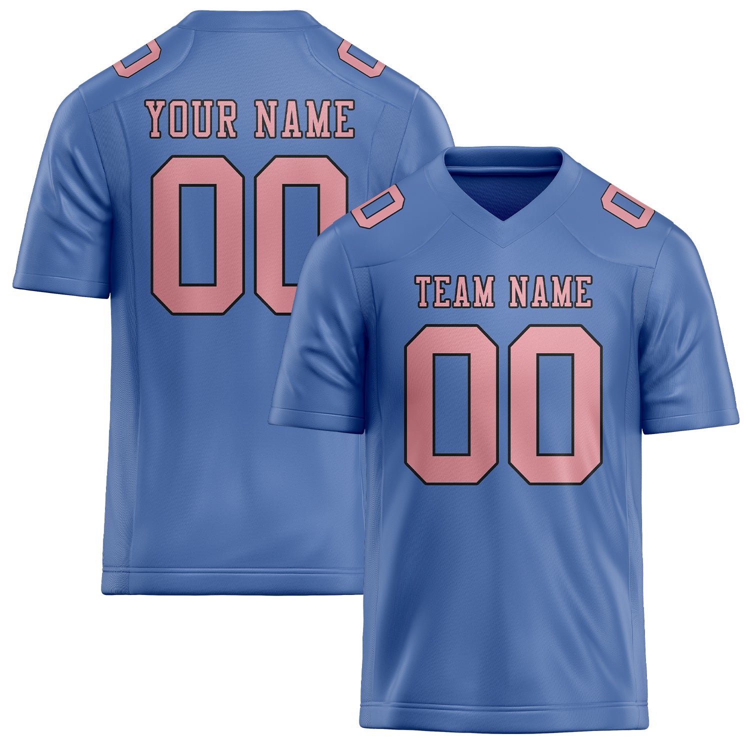 Custom Light Blue Light Pink Football Jersey
